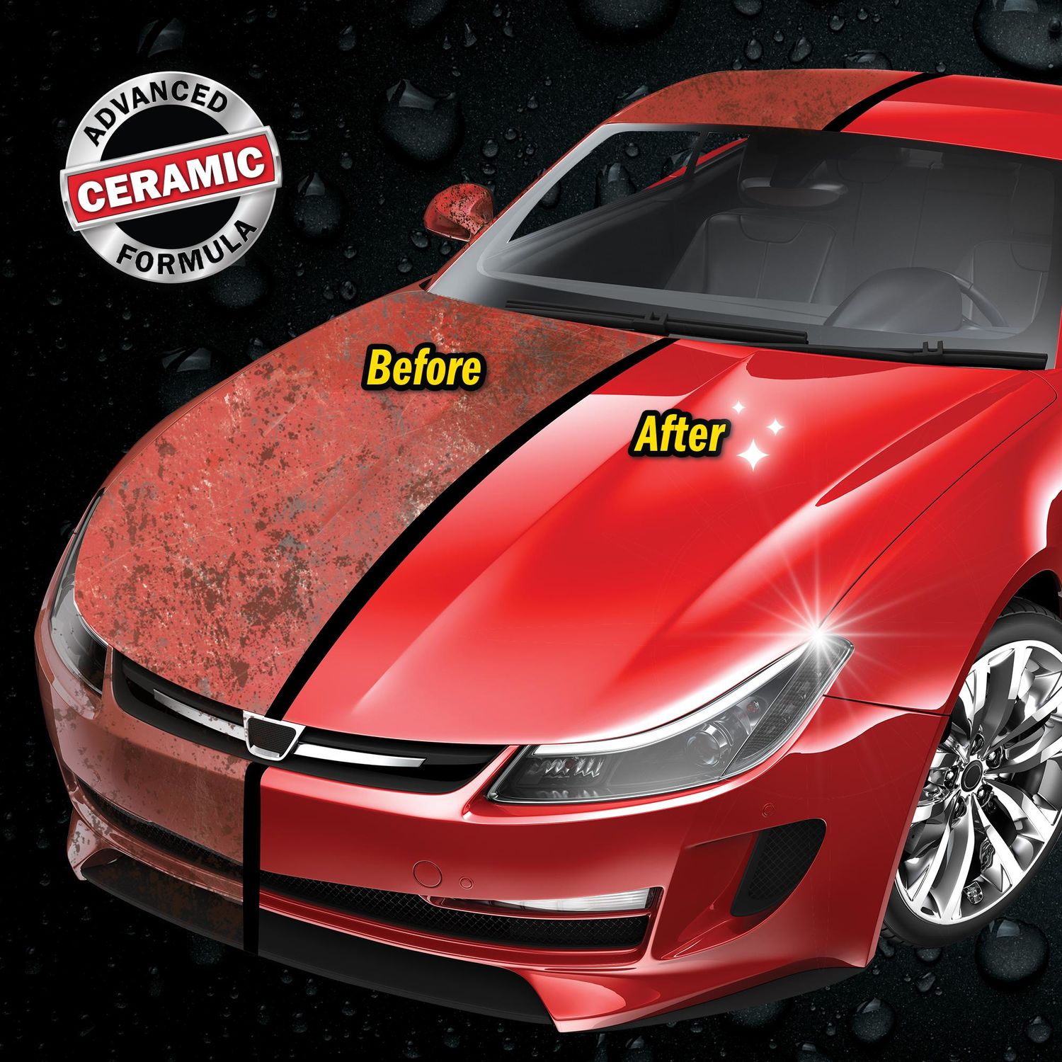 Shine Armor 3-in-1 Ceramic Waterless Wash, Shine, and Protect Spray 8oz and 2 Microfiber Clothes