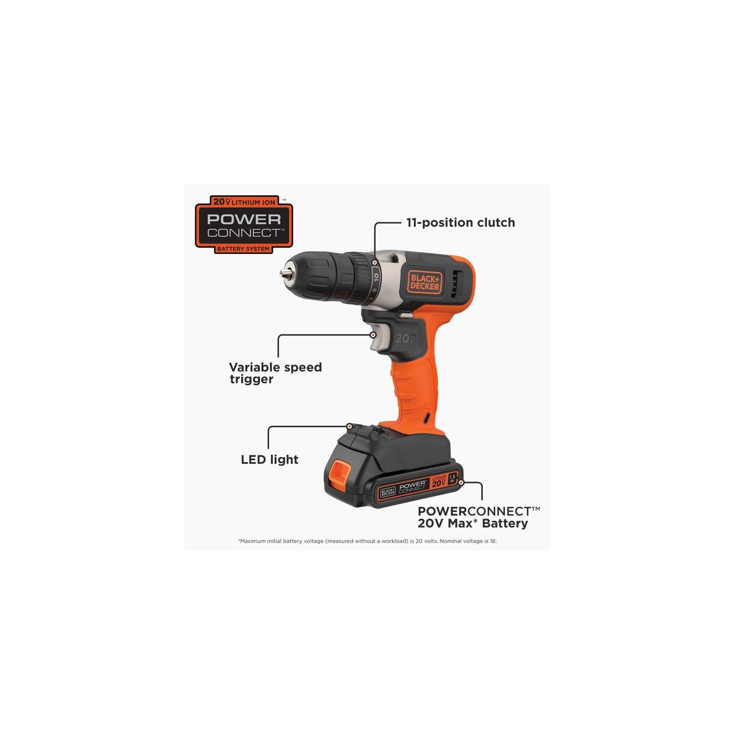 Black & Decker 20 Volt Max Cordless Drill