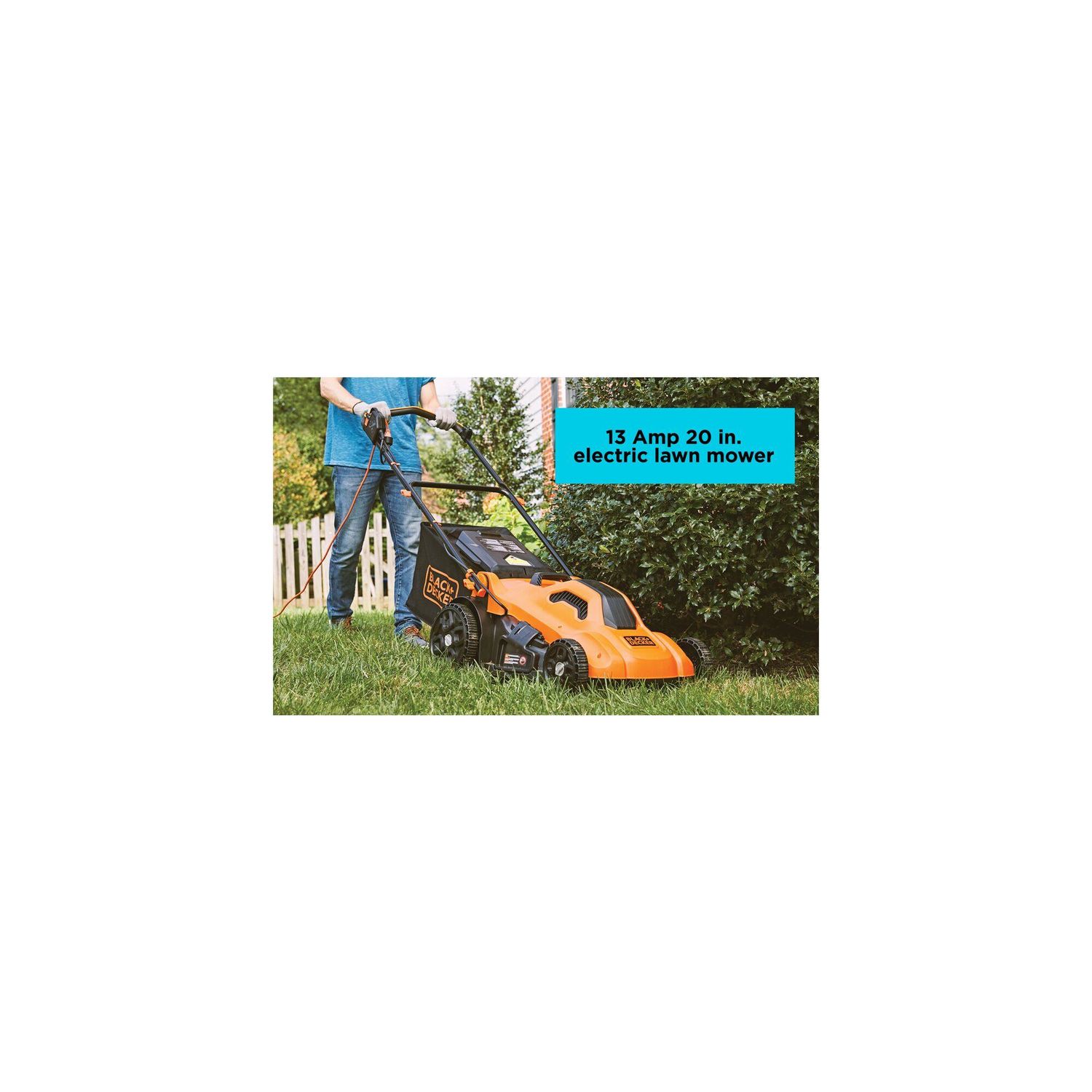 BLACK+DECKER Electric Lawn Mower, 13-Amp, Corded (BEMW213), 20