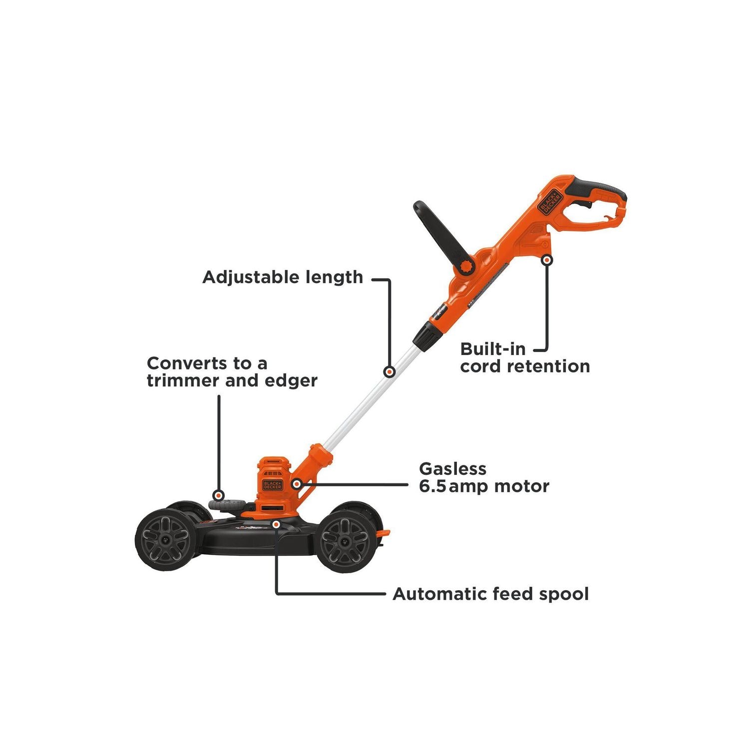 Black Decker 12in 3 in 1 Compact Electric Lawn Mower