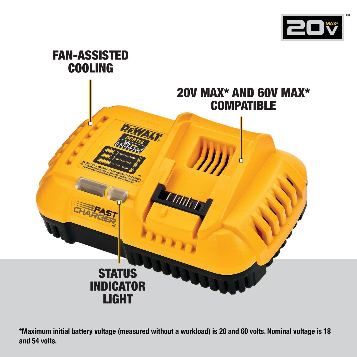 Dewalt 20 Volt MAX Fan Cooled Fast Charger