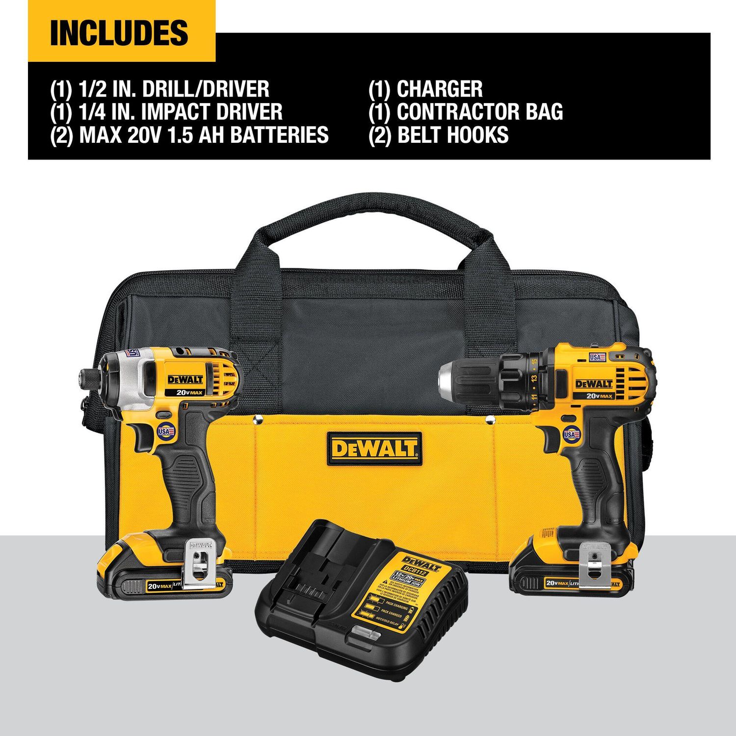 Dewalt 20 Volt MAX Lithium Ion Drill and Impact Driver Kit
