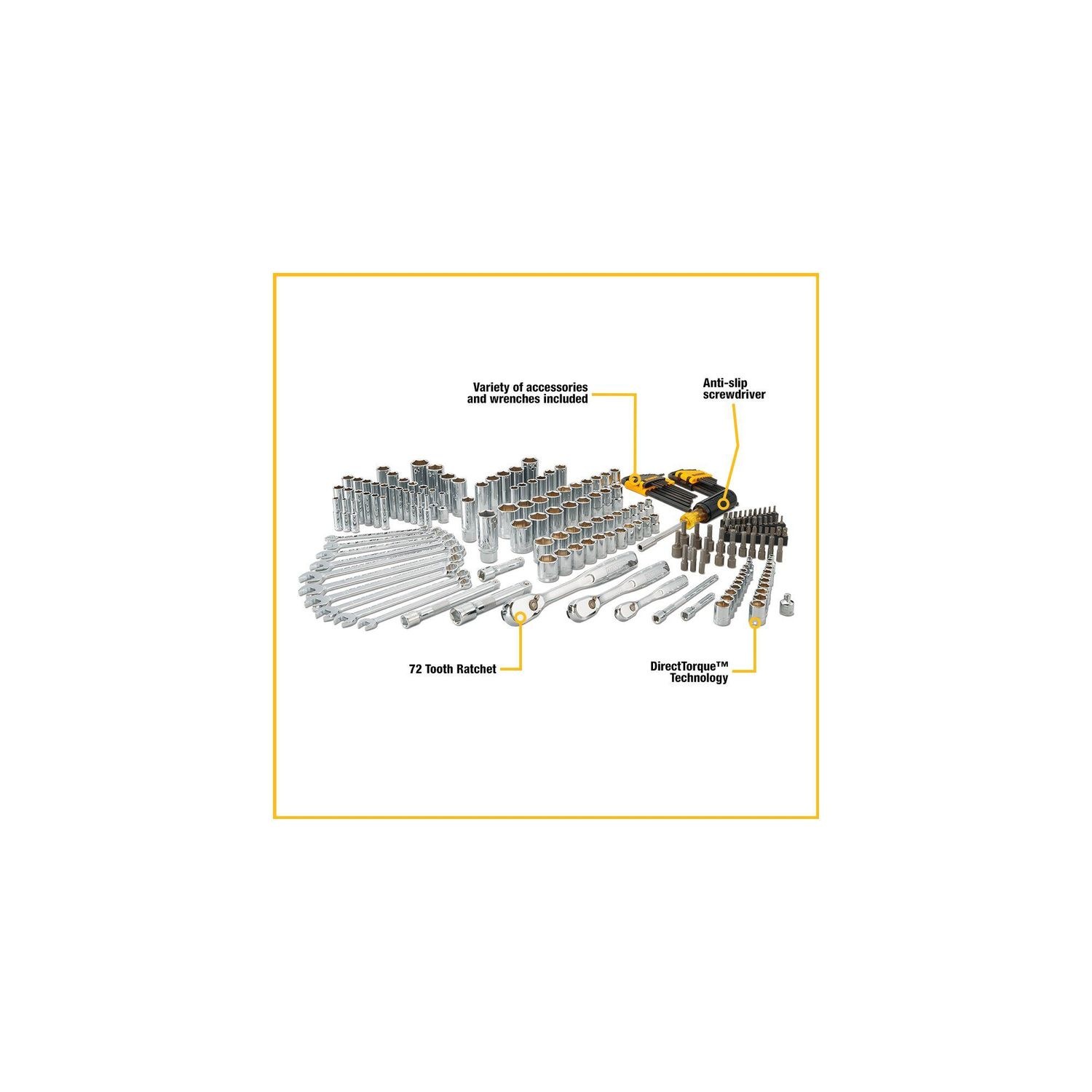 Dewalt Mechanics Tool Set 205 Piece