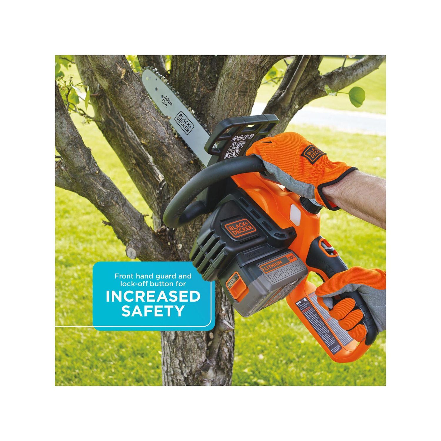 BLACK+DECKER 40V Max Cordless Chainsaw, 12-Inch (LCS1240)