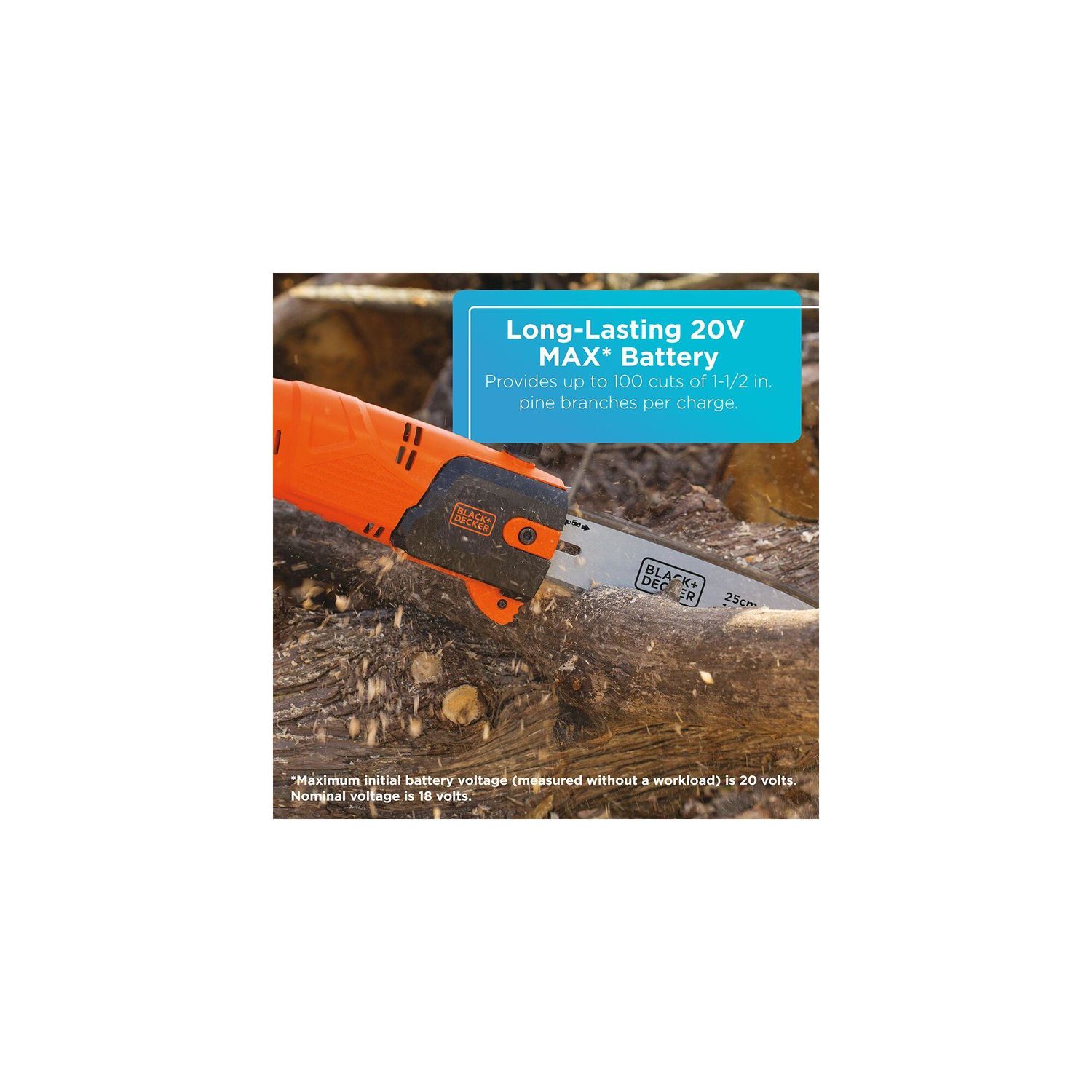 BLACK+DECKER 6 in. 20-Volt Maximum Lithium-Ion Pruning Electric