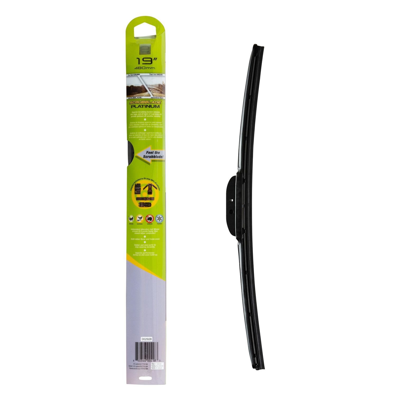 Scrubblade 19in Beam Black Wiper Blade