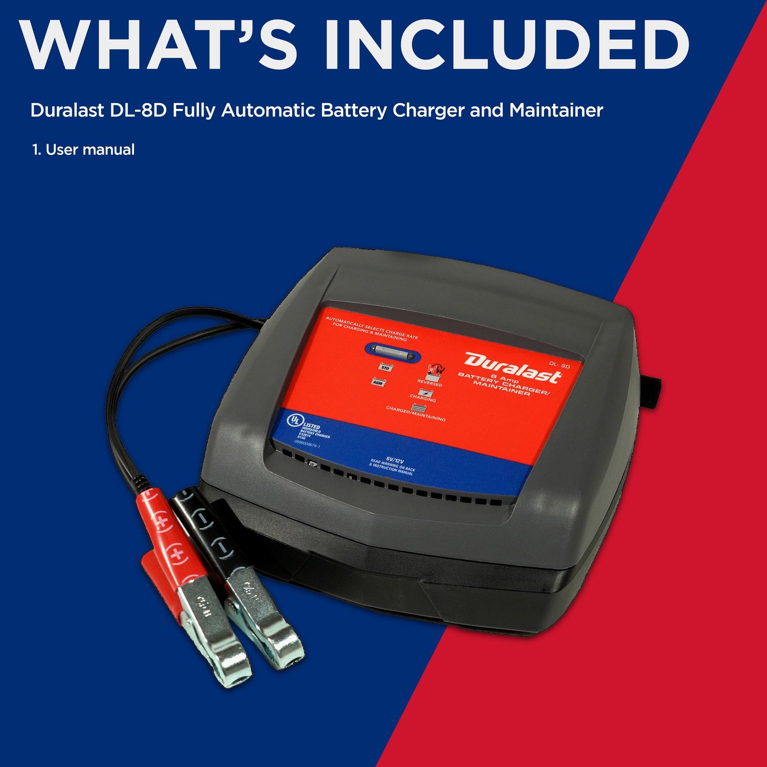 Duralast 8 Amps 6 to 12 Volt Battery Maintainer DL-8D