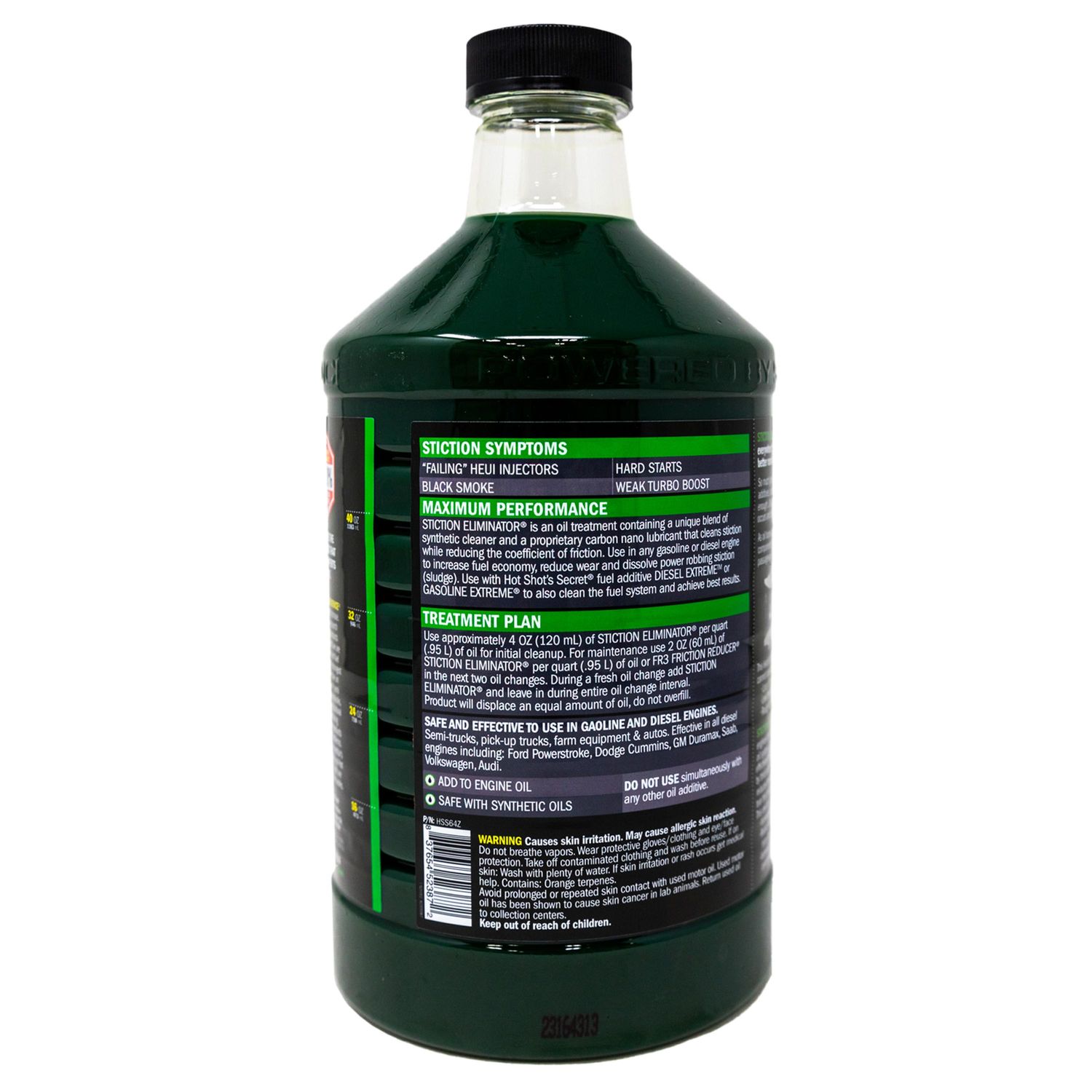 Aditivo antifriccionante Hot Shot's Secret HSS64Z para aceite de motores  diesel - 64 onzas líquidas (1.89) litros oz.