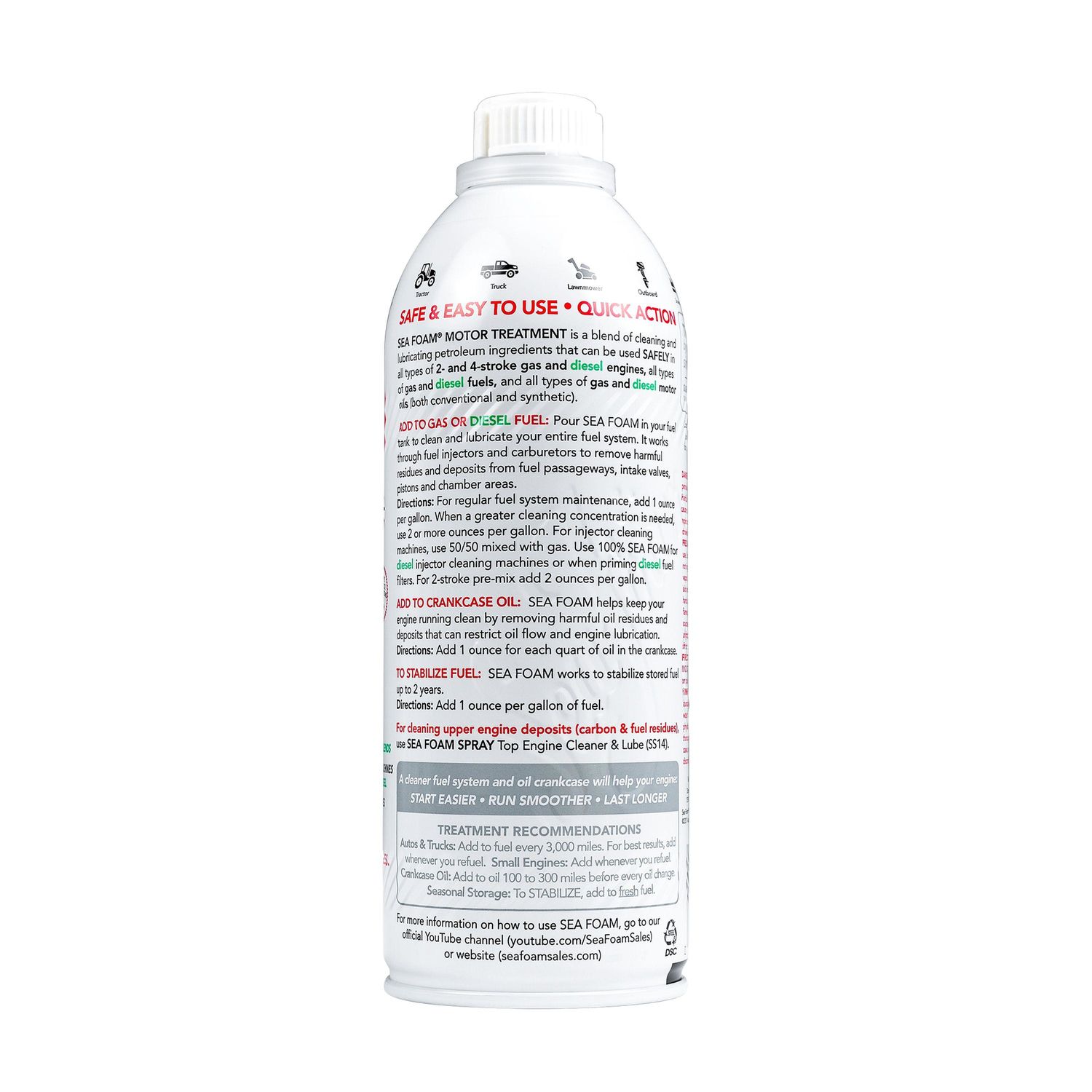 Sea Foam 16 fl. oz. Motor Treatment for Gas and Diesel Engines at