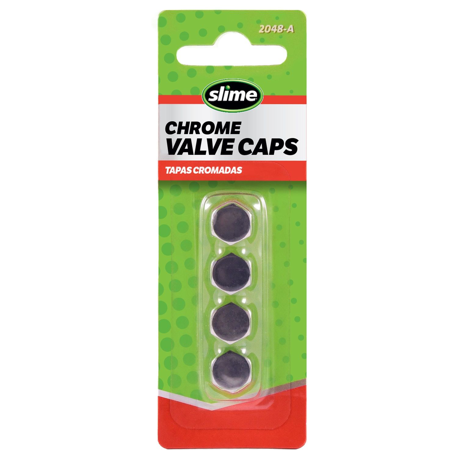Slime Chrome Tire Valve Stem Caps 4 Pack