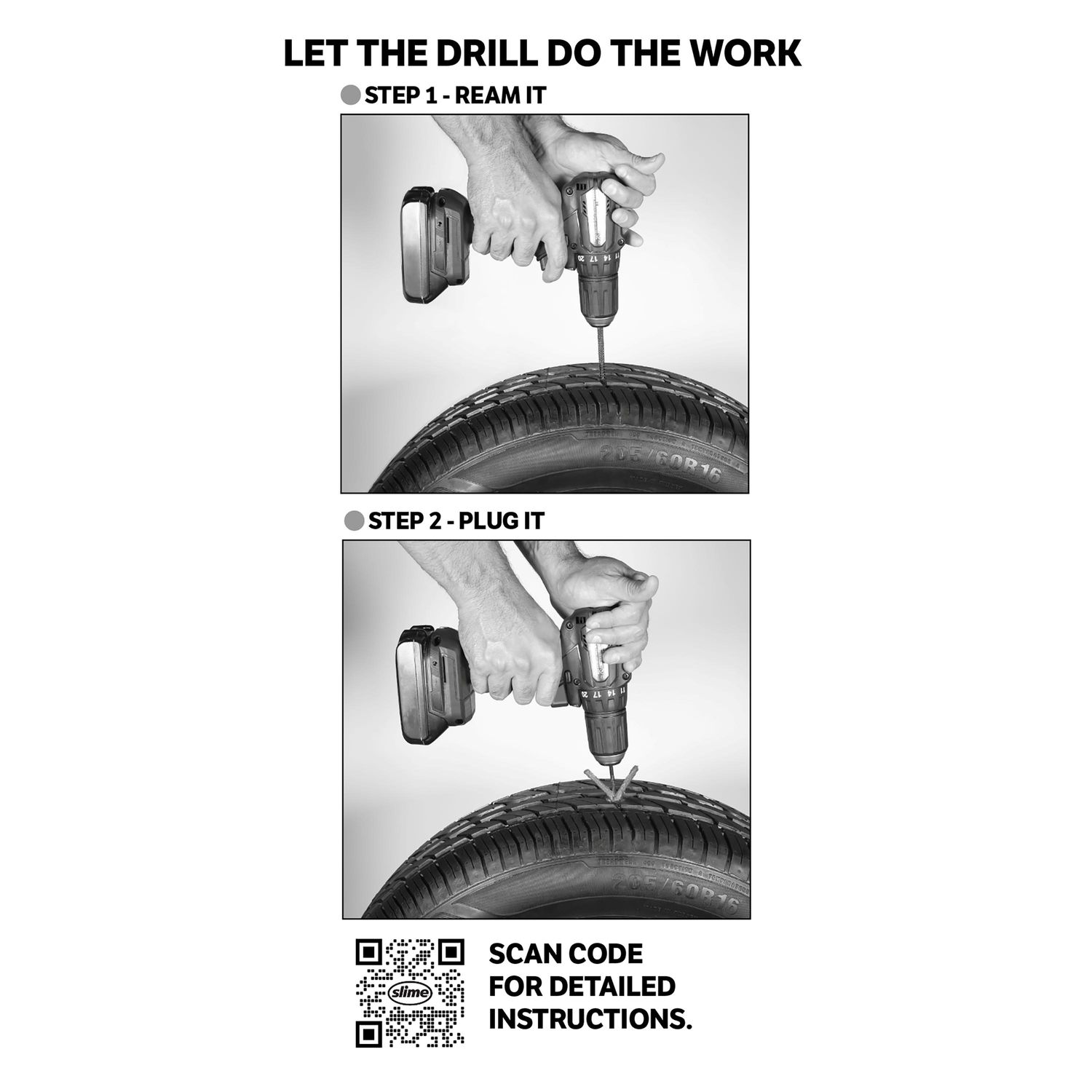 Slime Drill Bit Tire Plug Set