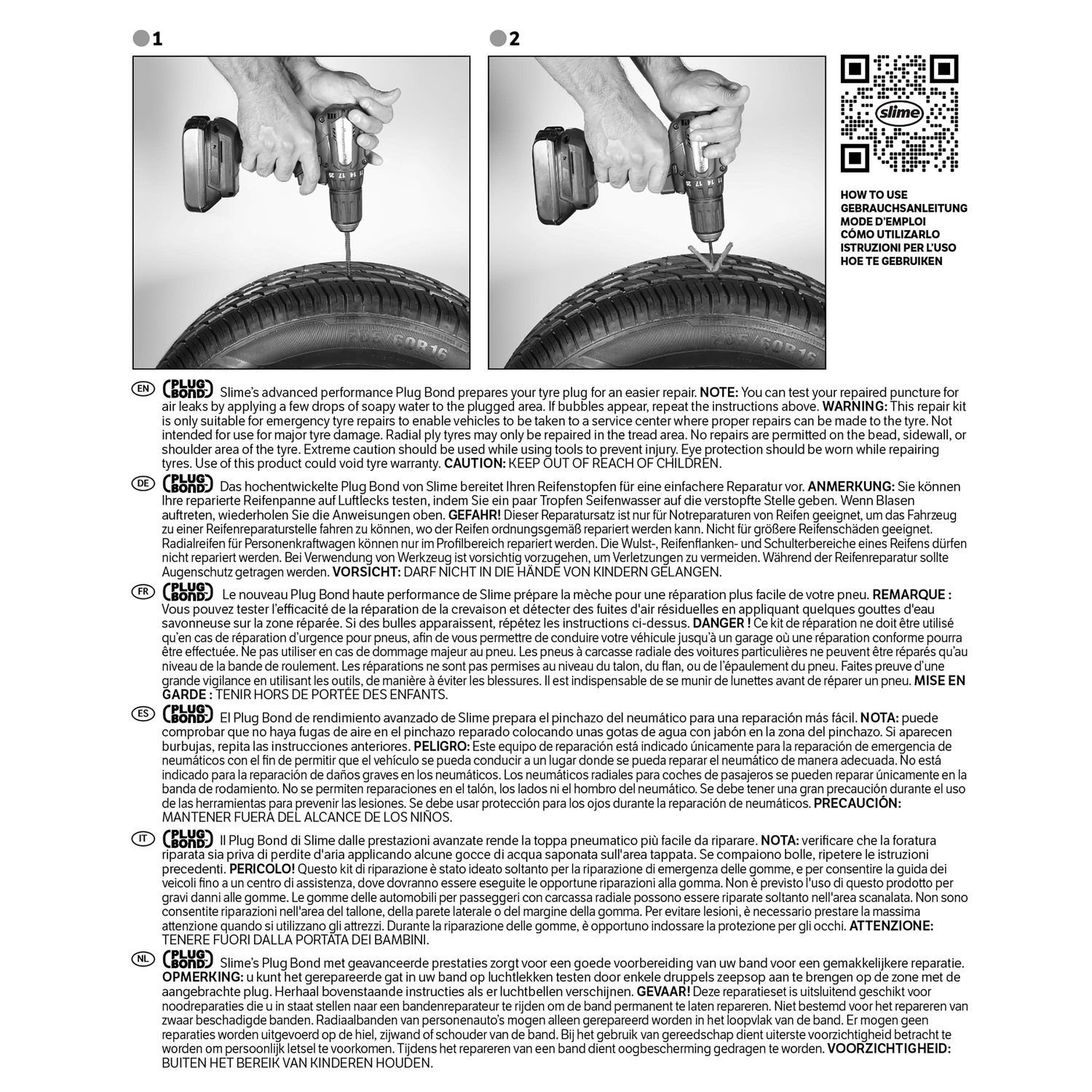 Slime Drill Bit Tire Plug Kit