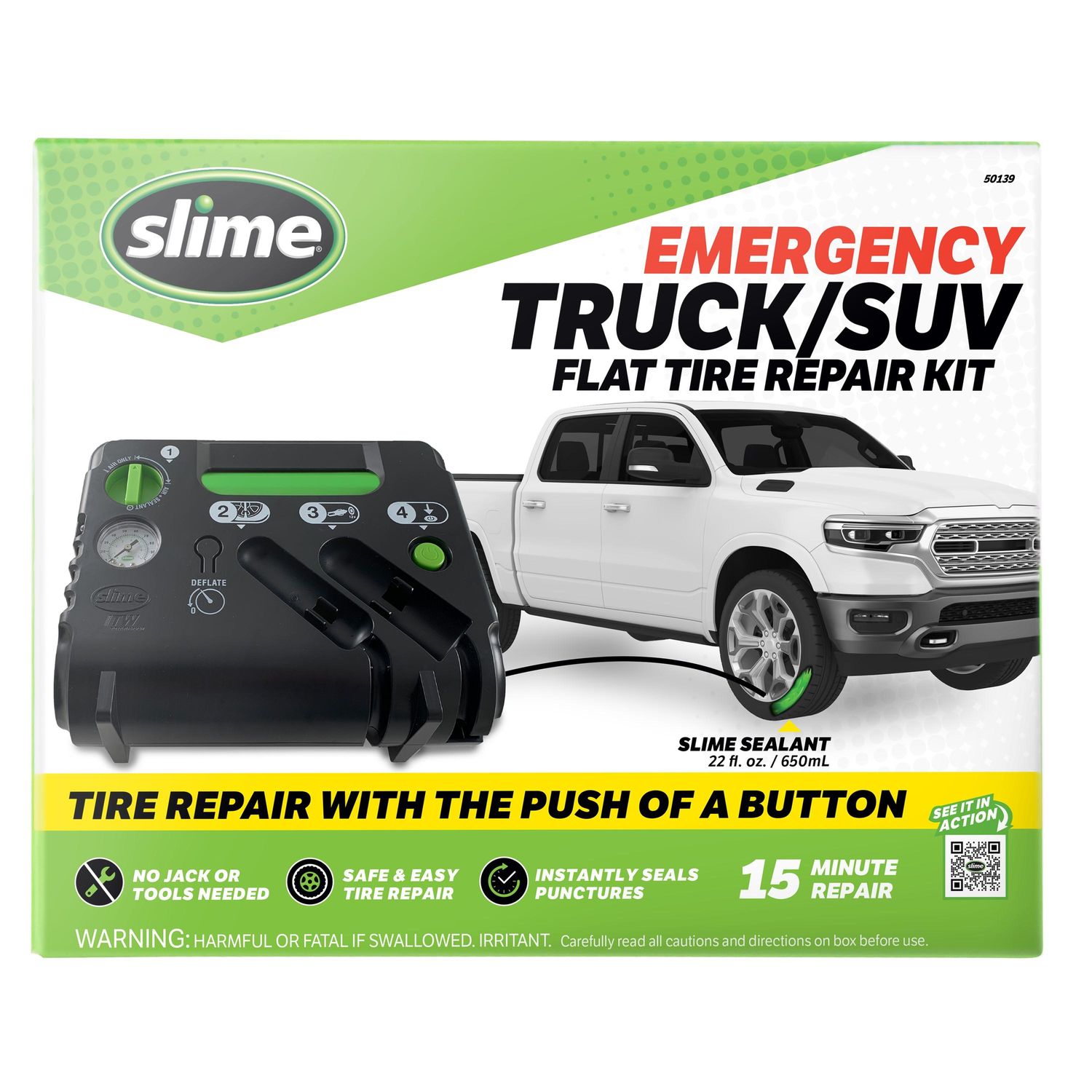 Slime Truck Suv and Van Flat Tire Repair Kit