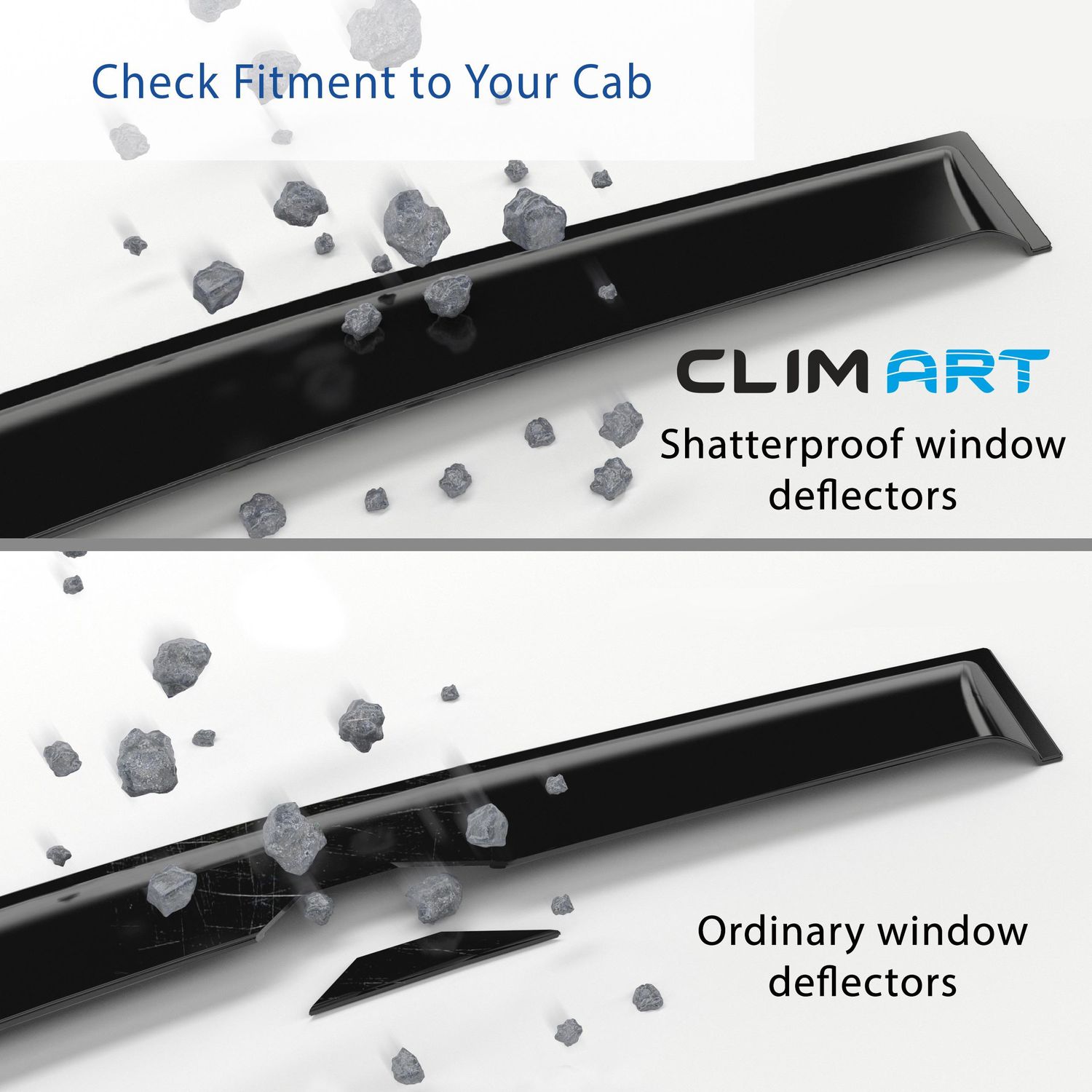 Clim Art Dark Smoke Side Window Deflector 411068