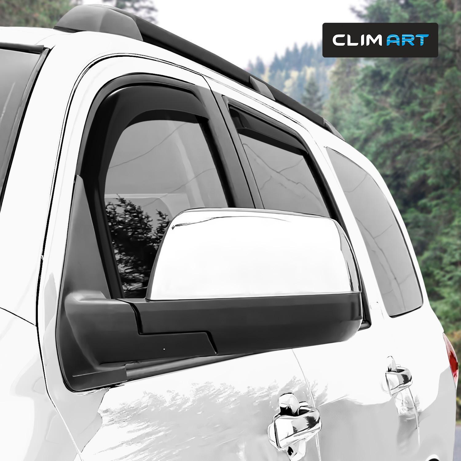 CLIM ART In-Channel Extra Durable Side Window Deflector Rain and Wind ...