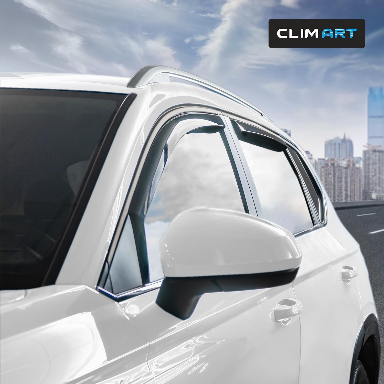 CLIM ART In-Channel Extra Durable Side Window Deflector Rain and Wind ...