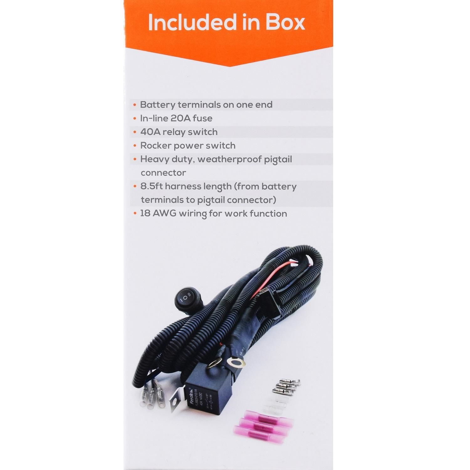 Sylvania 18 AWG LED Lightbar Wiring Harness 1 to 1 Pigtail Connector