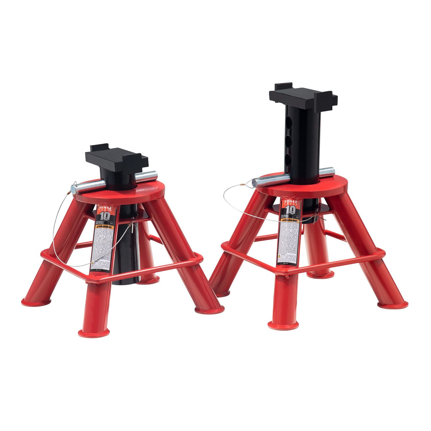 Sunex 10 Ton Low Height Pin Type Jack Stand 1 Pair