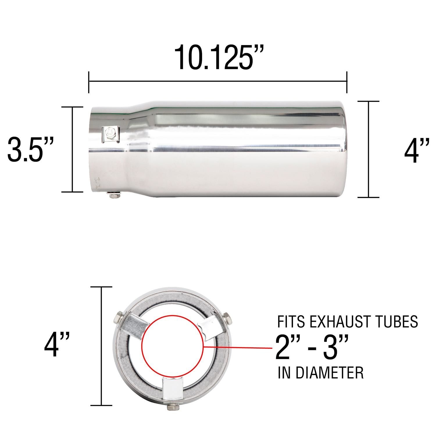 Spectre 25556 Round Stainless Steel Exhaust Tip