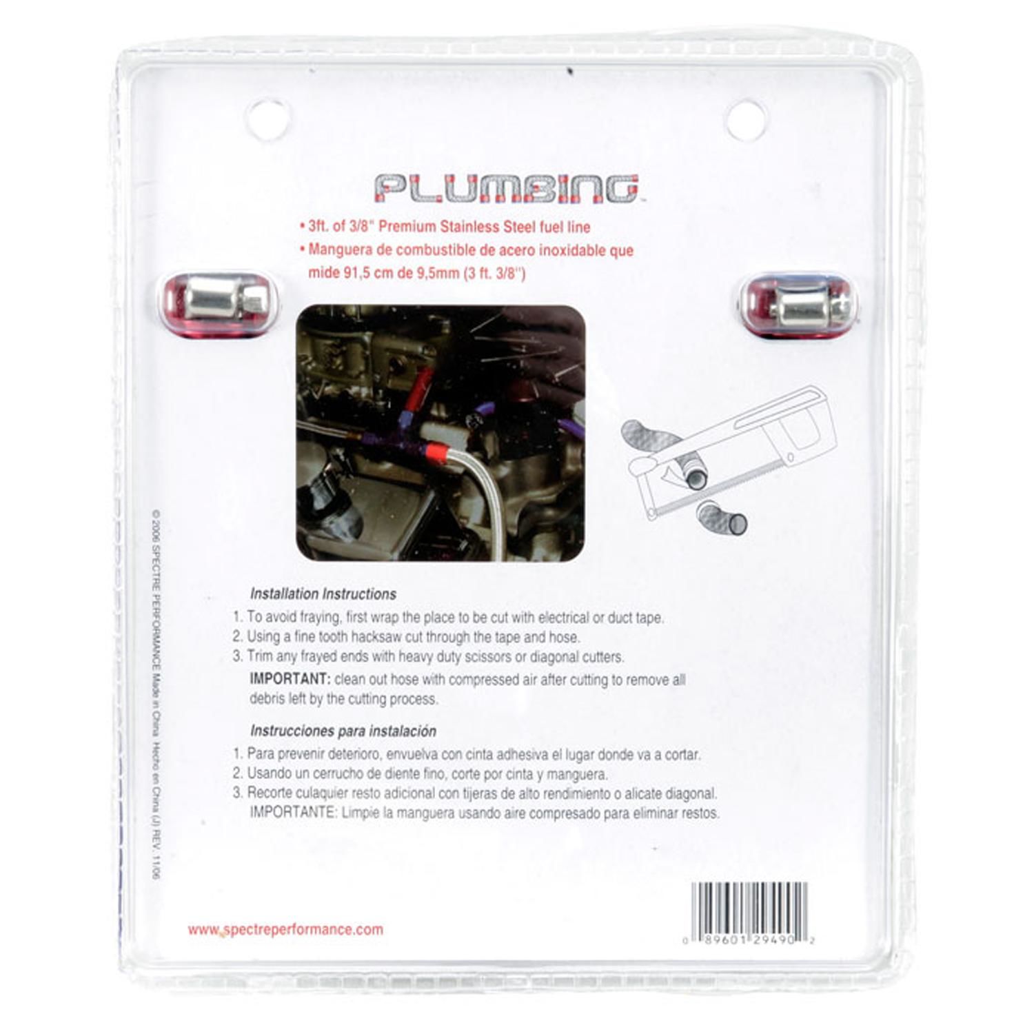 Spectre 3/8in Braided Fuel Line Kit