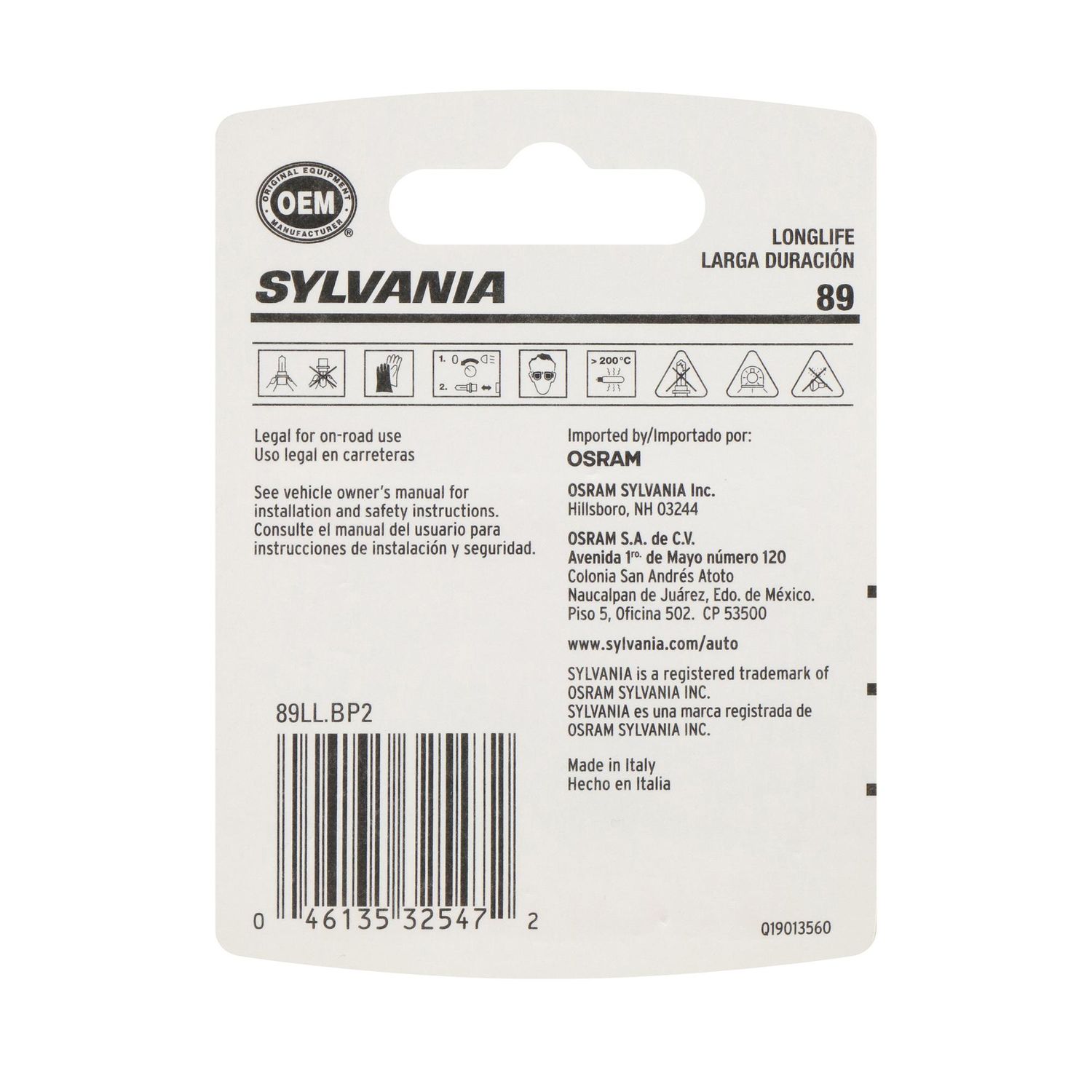 Sylvania LongLife Mini Bulb 89LL