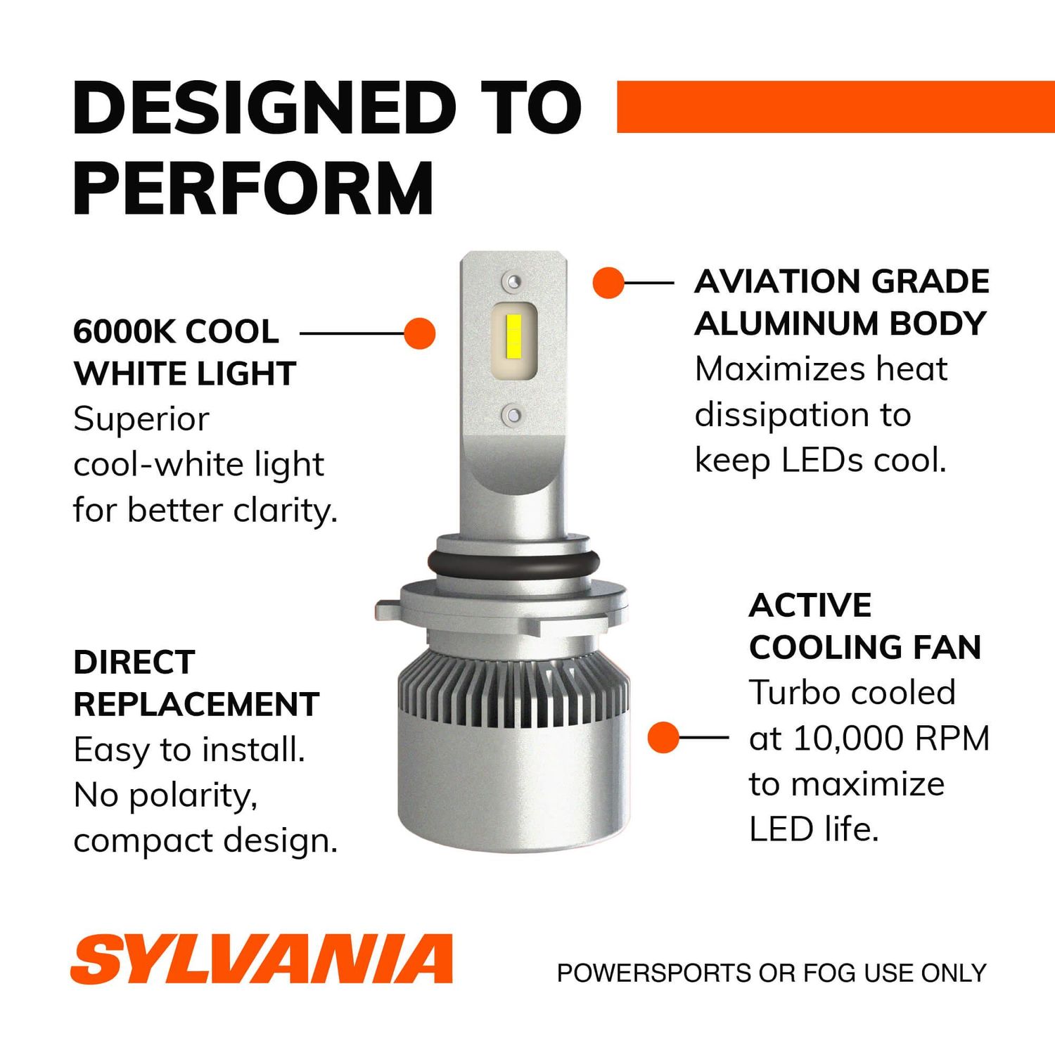 Sylvania OFF Road LED Headlight Fog light and PowerSport Bulb