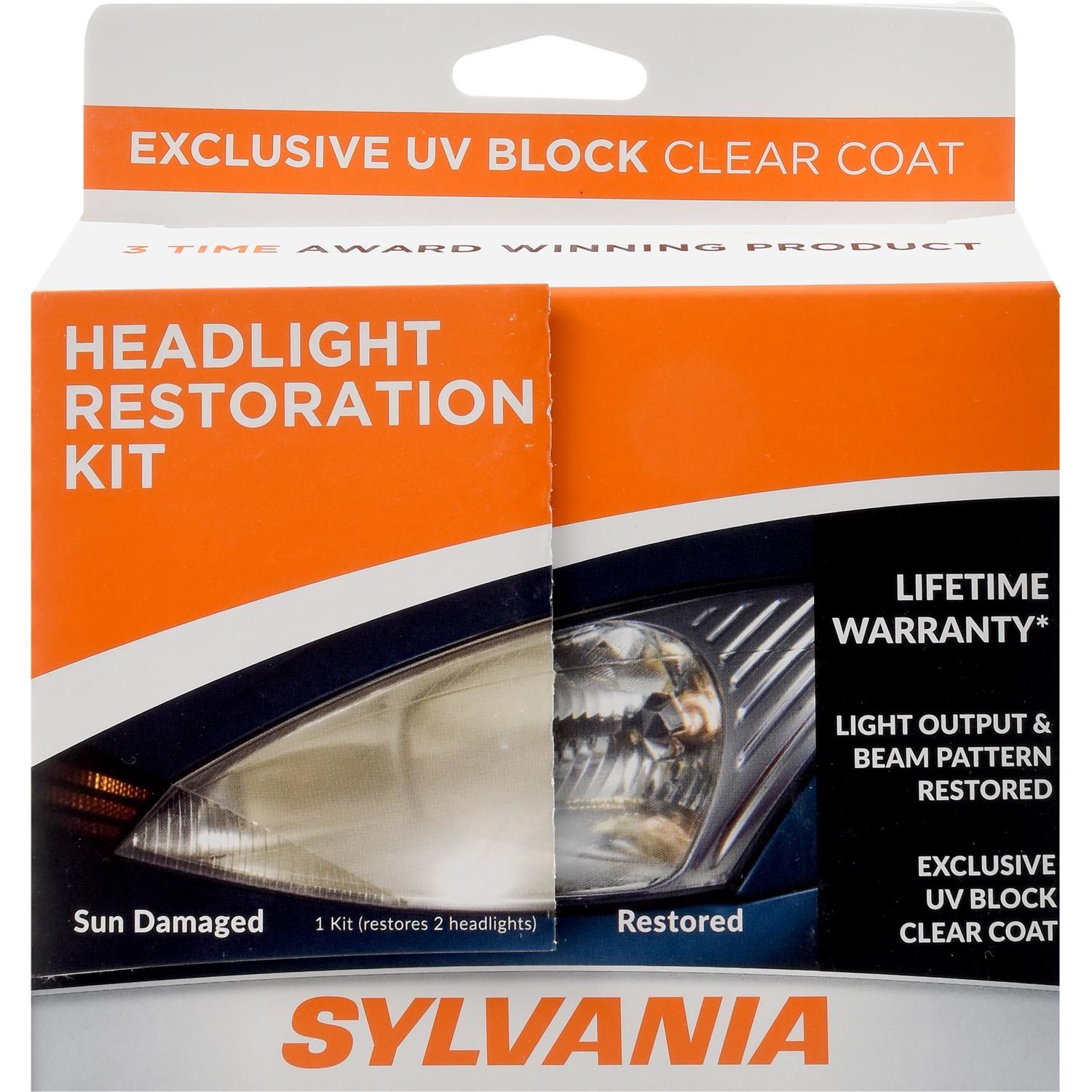 Sylvania Headlight Restoration Kit with UV Block Clear Coat