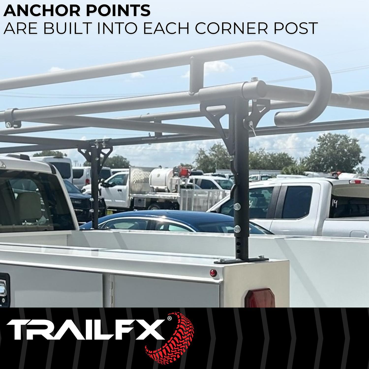 TrailFX 1000lbs Capacity Black Steel Powder Coated Multi-Fit Ladder Rack