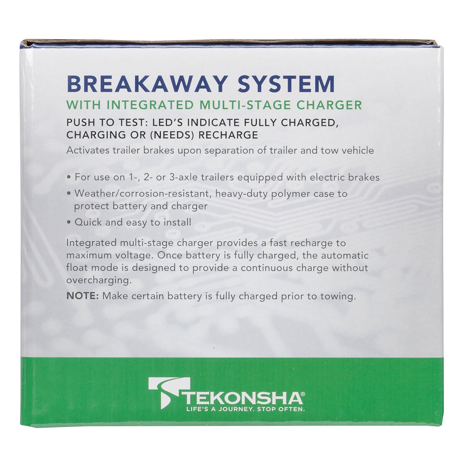 Tekonsha Breakaway System with Battery Box, Battery, Charger and Switch