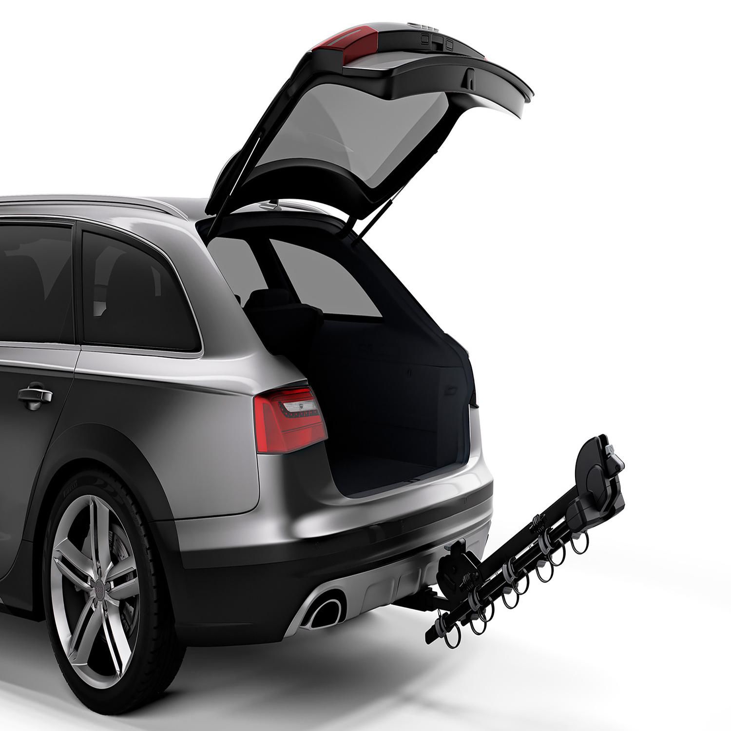 THULE 1 1 4in and 2in Receiver Holds 4 Bikes 150lbs Capacity Hitch Mount