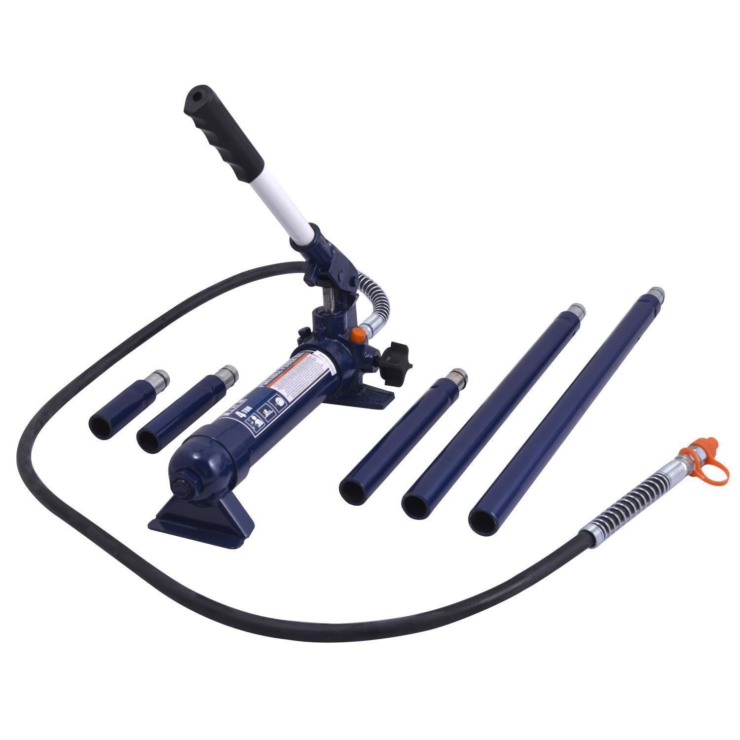Damodpoy 4 Ton Hydraulic Auto Body Frame Collision Repair Set, Mechanics Tool Set(17-Piece), With Blow Mold Carrying Case LA-AR94987 - The Home Depot