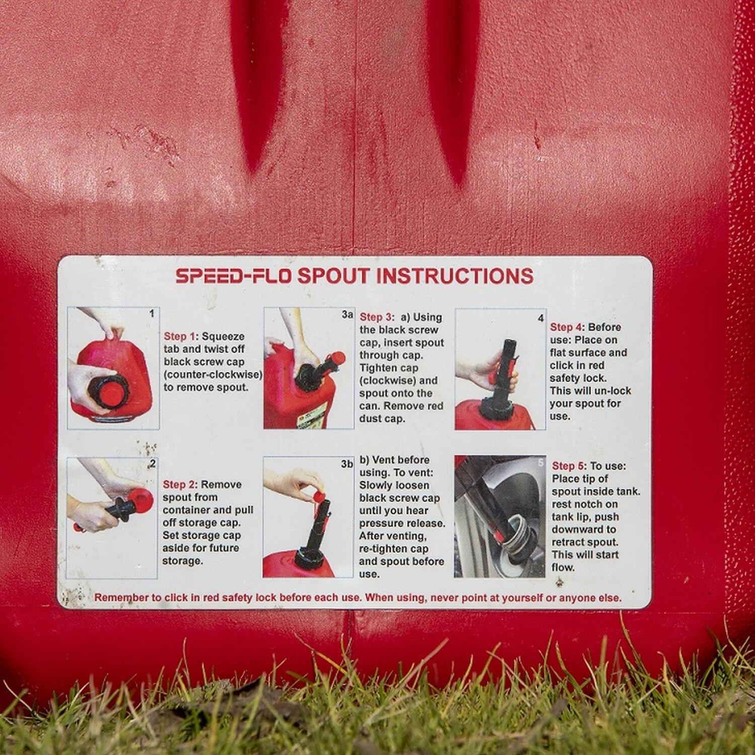 Midwest Can Racing Gasoline Can with Fast Flow Spout 5 Gallon