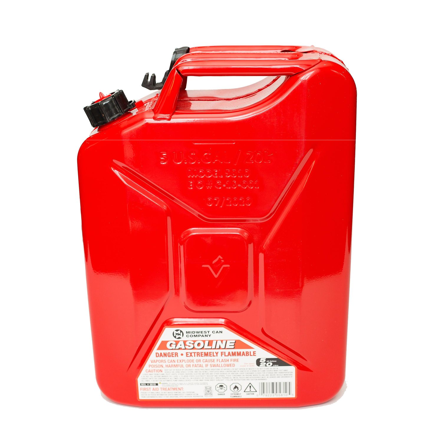 Midwest Can Metal Jerry Gasoline Can 5gal