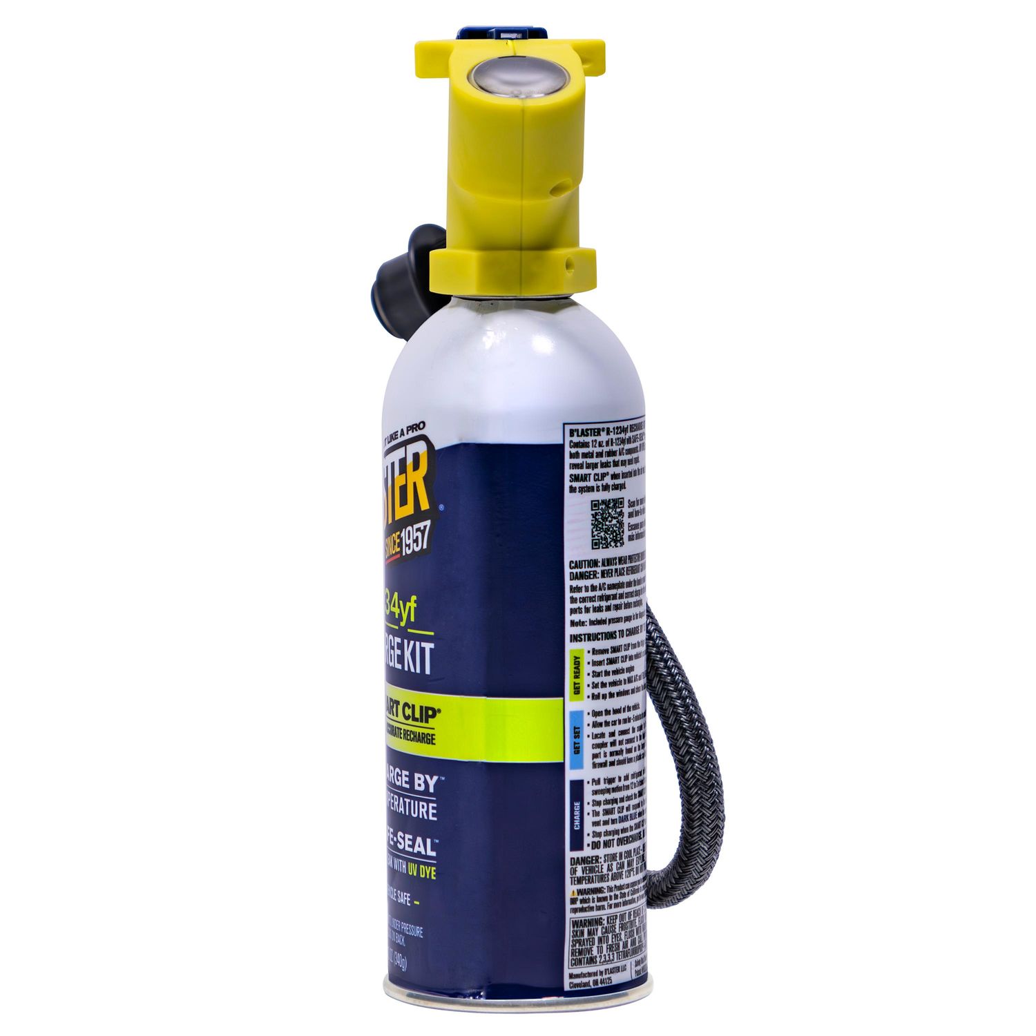 B'laster R1234yf Refrigerant Kit with Stop Leak and Charging Hose 12oz