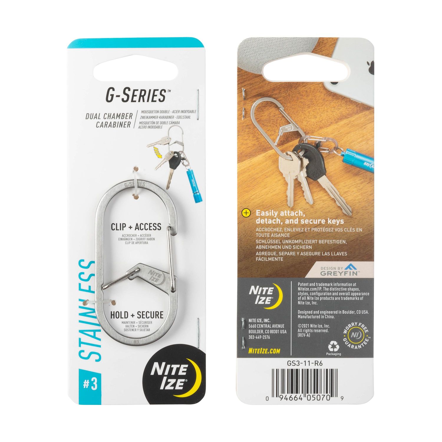 Nite Ize Key Ring with Carabiners KRG-03-11 - The Home Depot