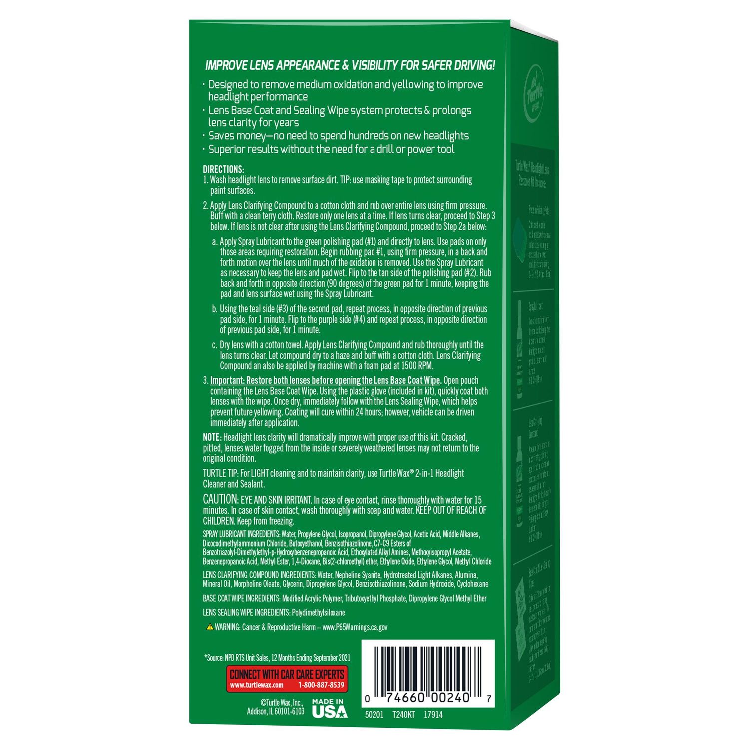 Turtle Wax Headlight Lens Restorer Kit