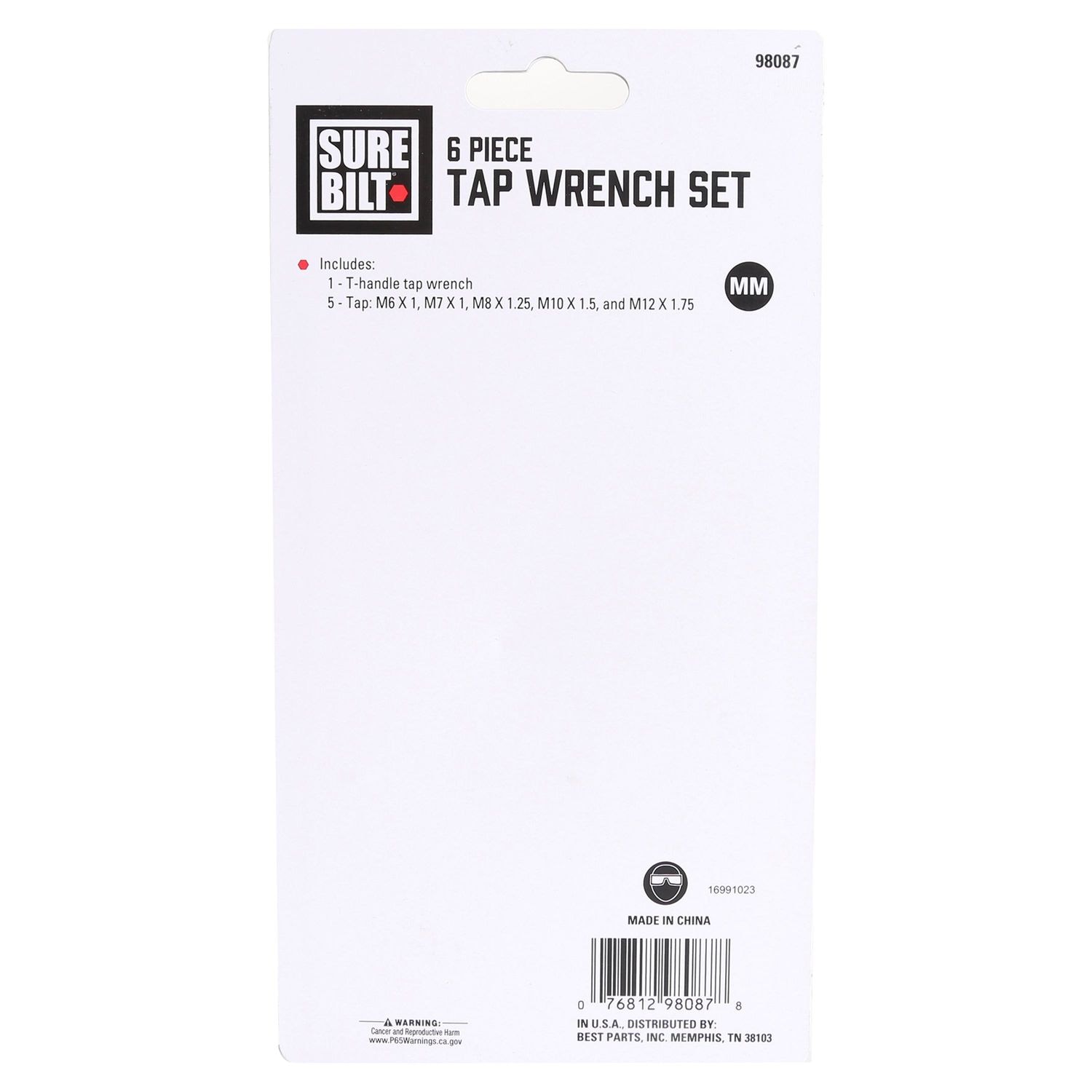 SureBilt Metric Tap Wrench Set 6 Piece