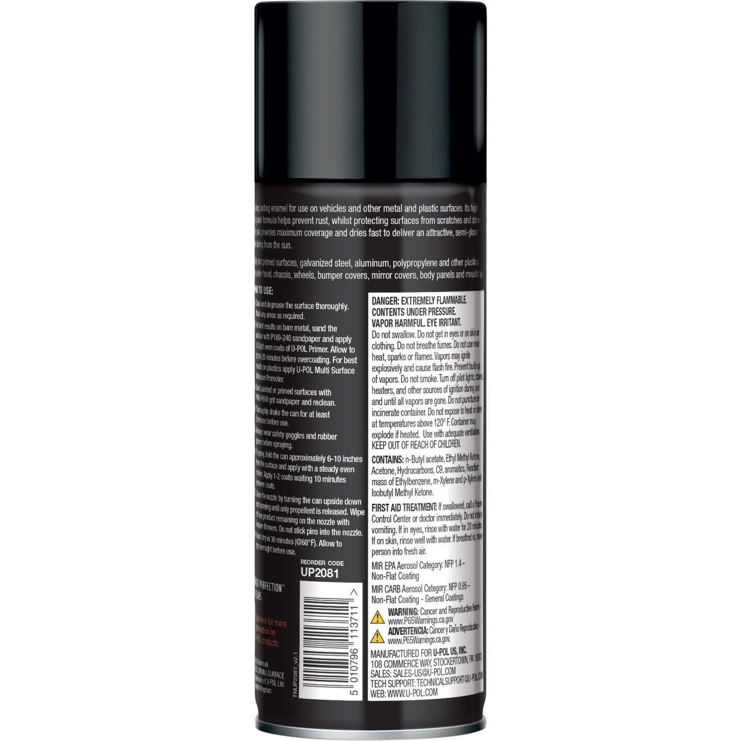 Galv-Pro Black Spray Paint Hi-Performance Enamel Color Match