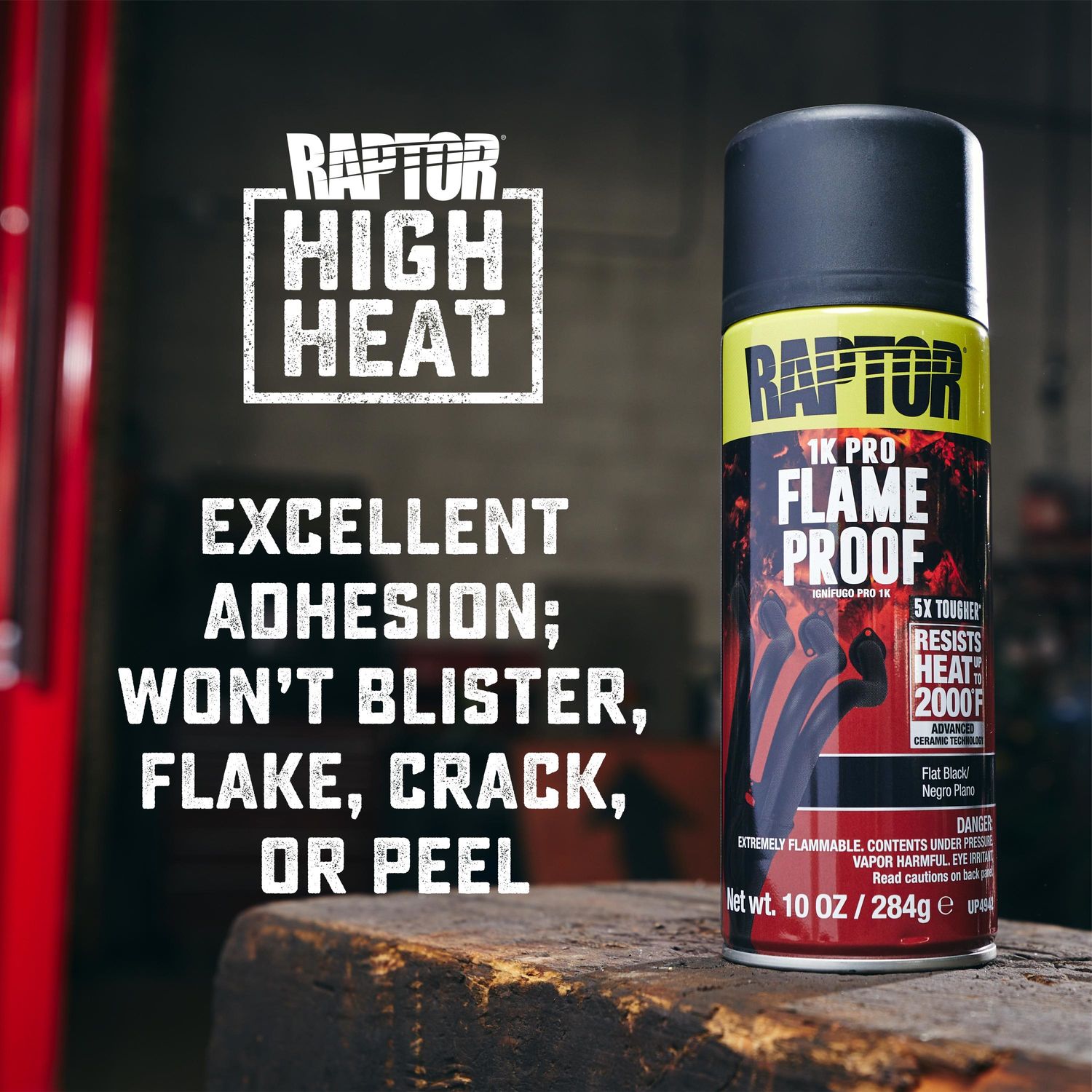 RAPTOR Flat Black Flameproof High Temp Paint