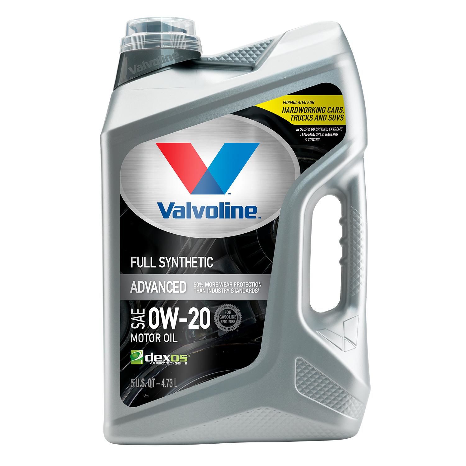 新品　Vシリーズ フルシンセティック 0W-20 Valvoline Advanced Full Synthetic Engine Oil 0W-20 5 Quart