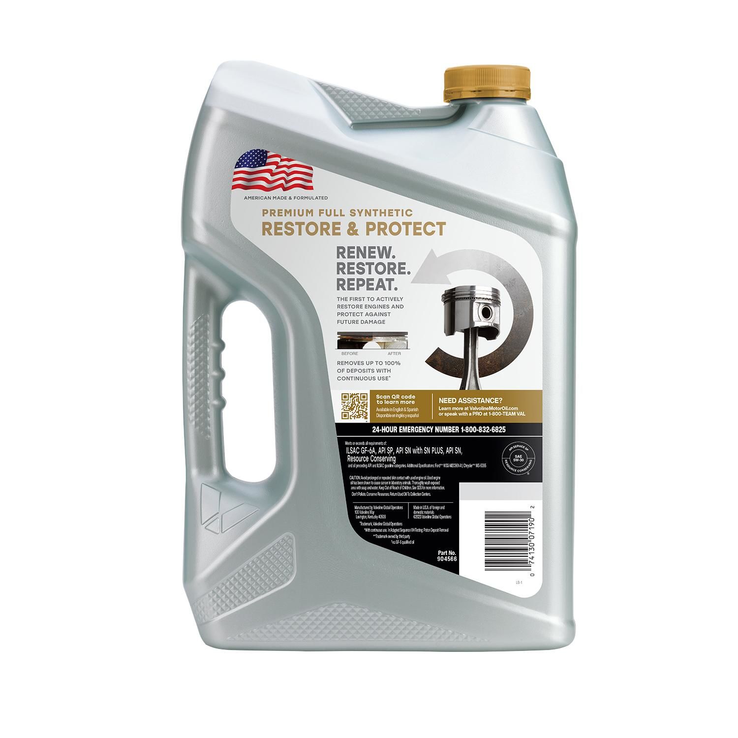 Valvoline Restore & Protect Full Synthetic Engine Oil 5W-30 5 Quart