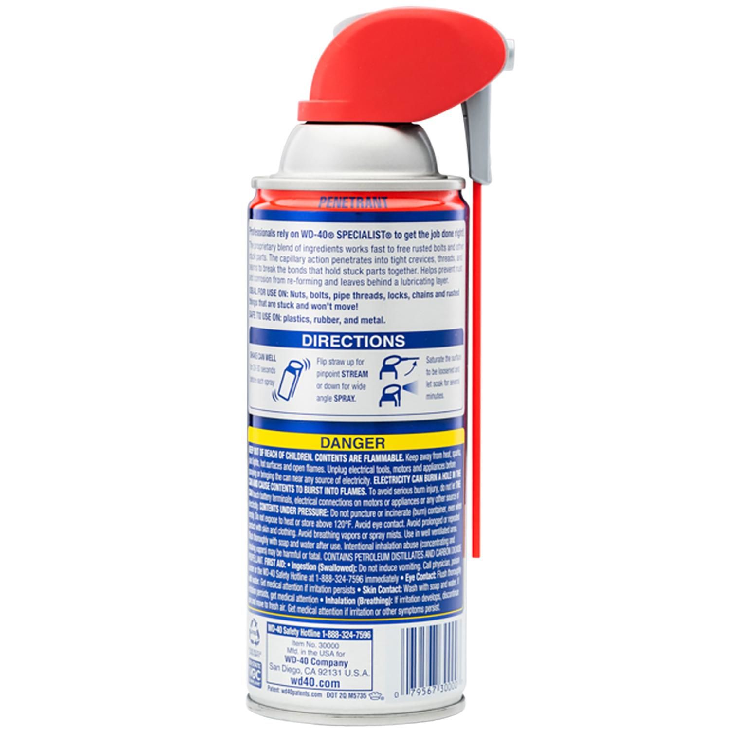 WD-40 Specialist Rust Release Penetrant Spray with Blu Torch and Smart  Straw 11oz