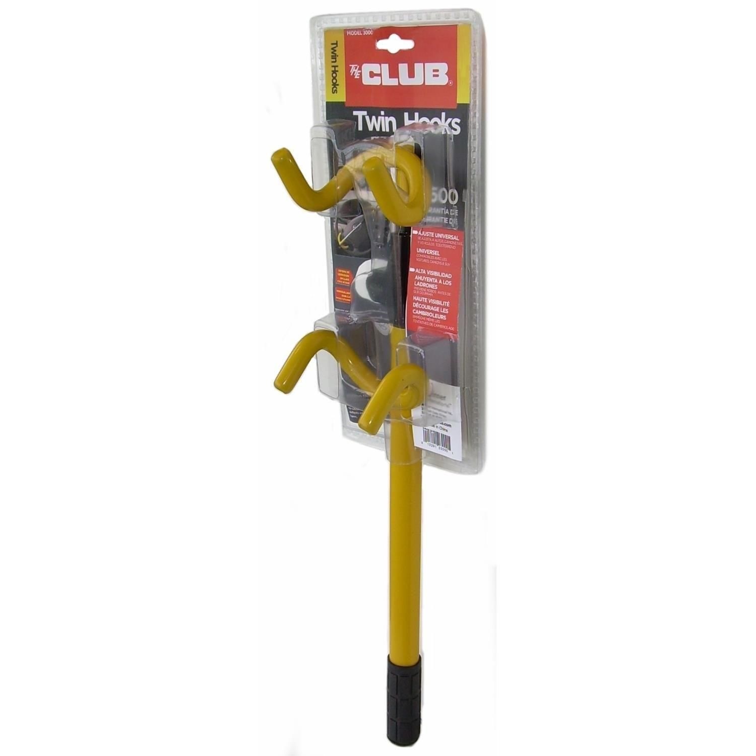 The Club Yellow Twin Hook Steering Wheel Security Lock