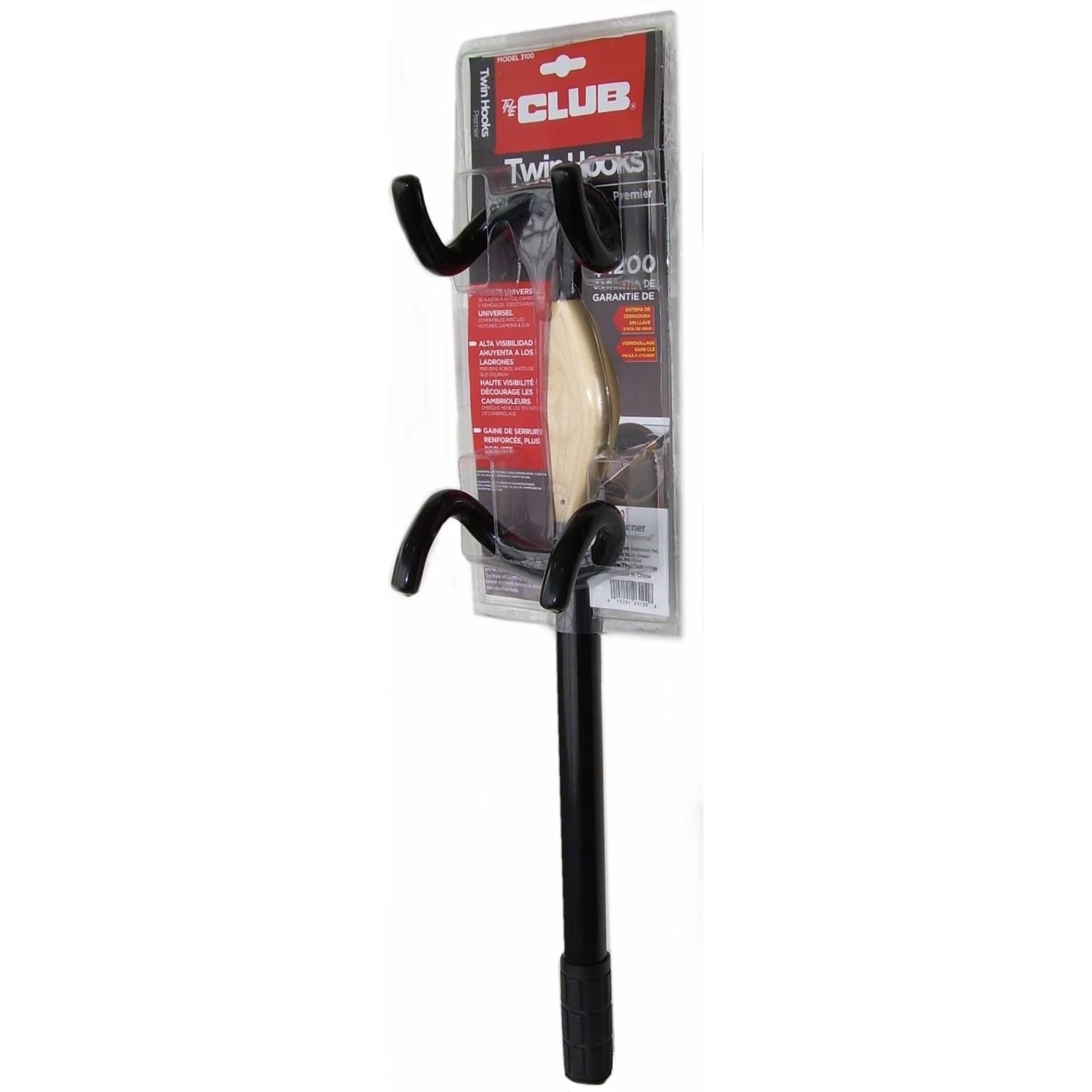 The Club Black Twin Hook Steering Wheel Security Lock