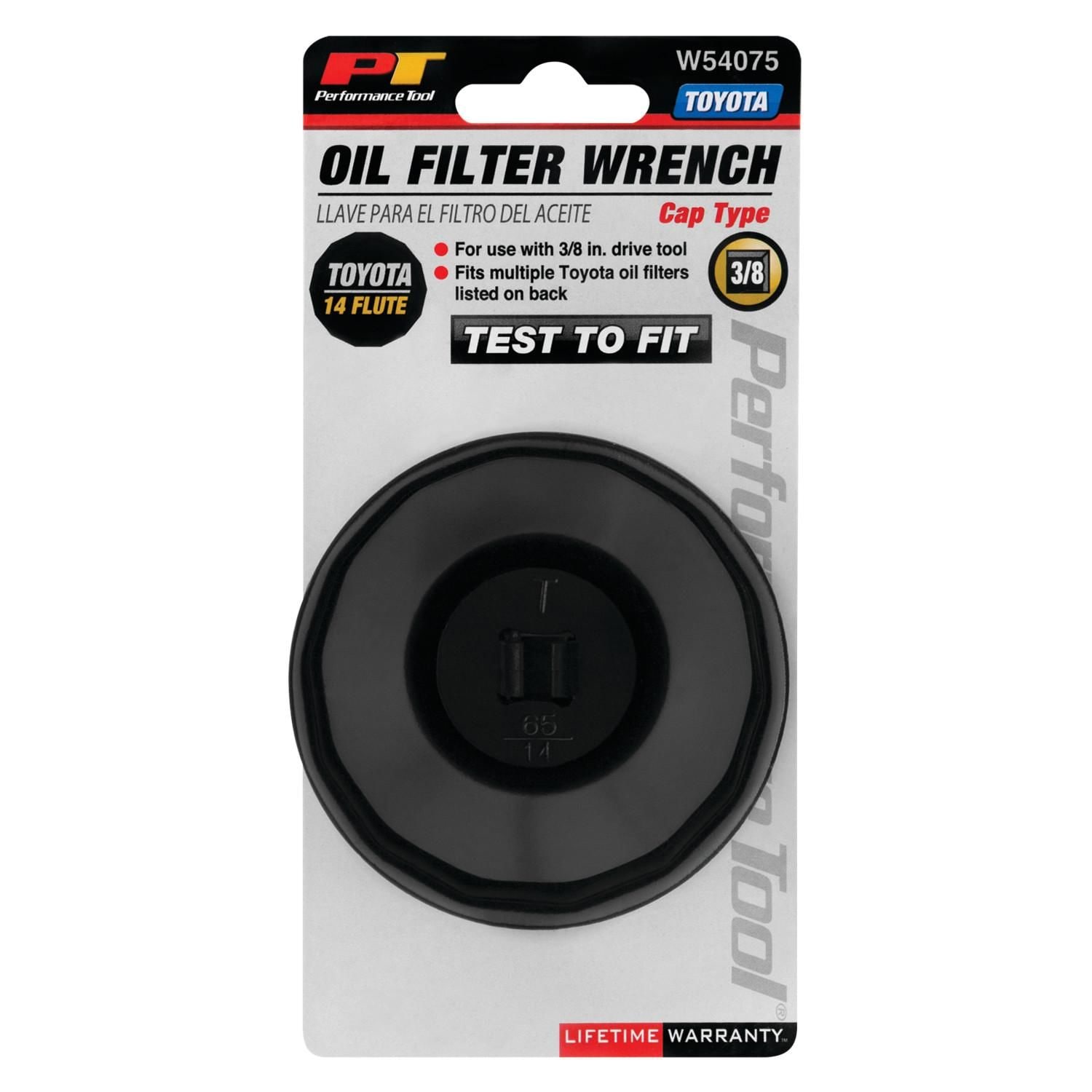Performance Tool 64mm with 14 Flutes Low Profile Cap Style Oil Filter Wrench