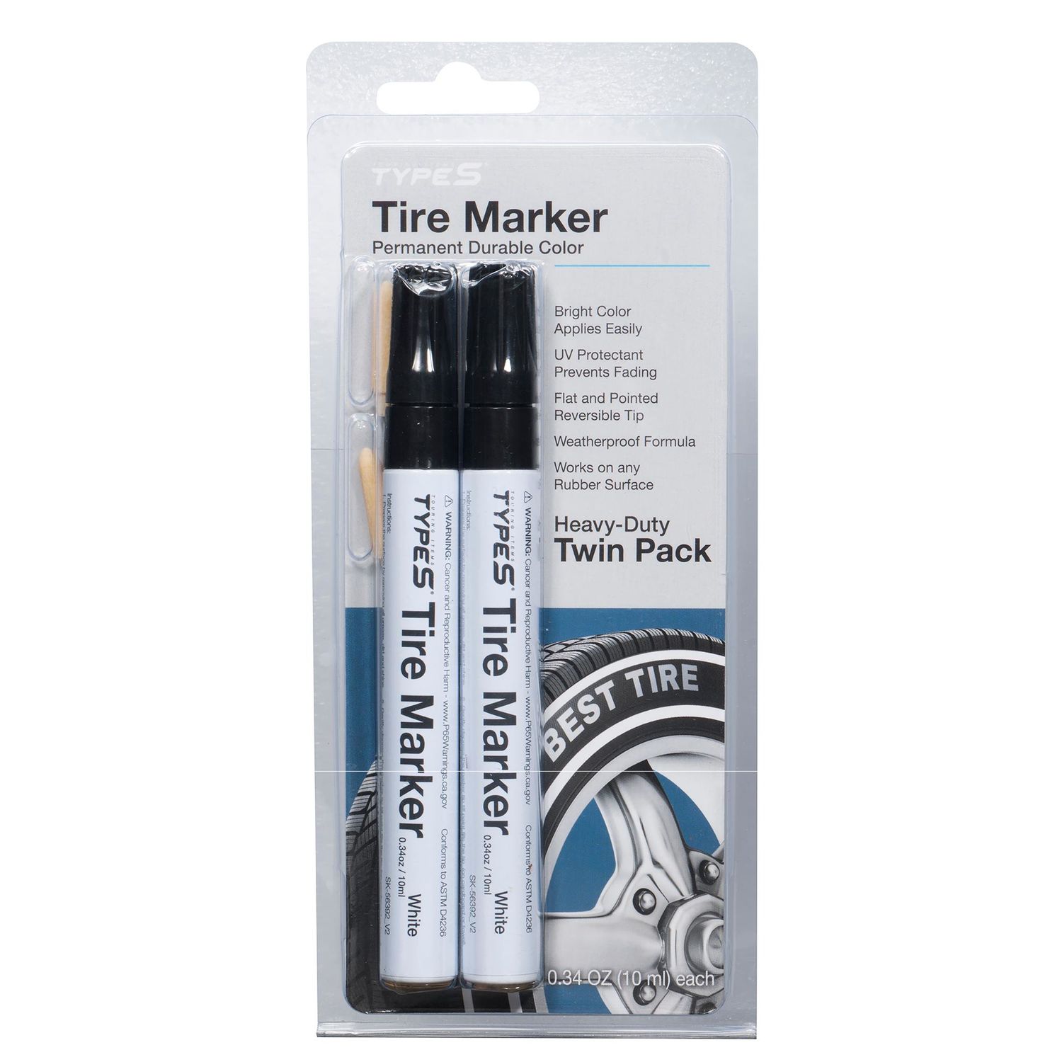 TYPE S 2 pieces White Tire Marker