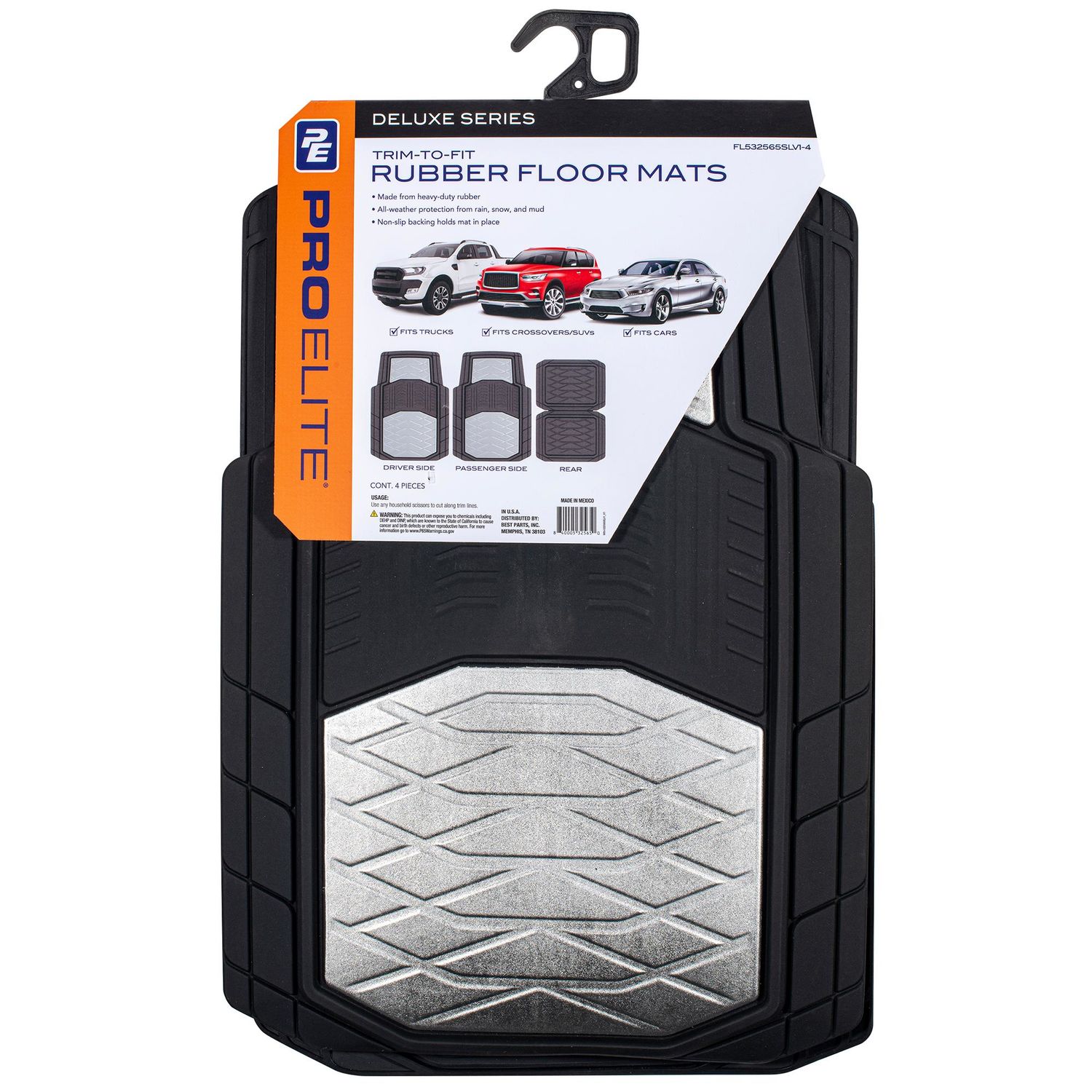 ACA Auto - Rubber Car Mat With Lip - Set of 4