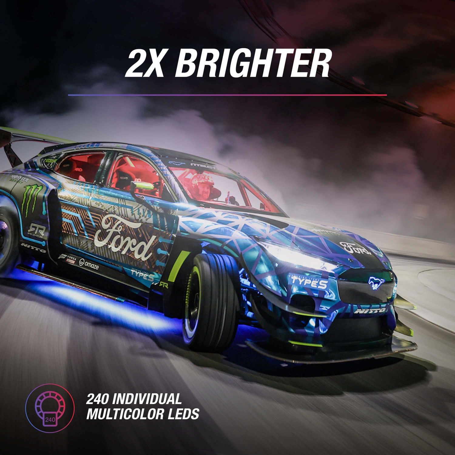 TYPE S Multiple Color 120in Formula DRIFT Pro Series Exterior Smart LED Lighting Kit