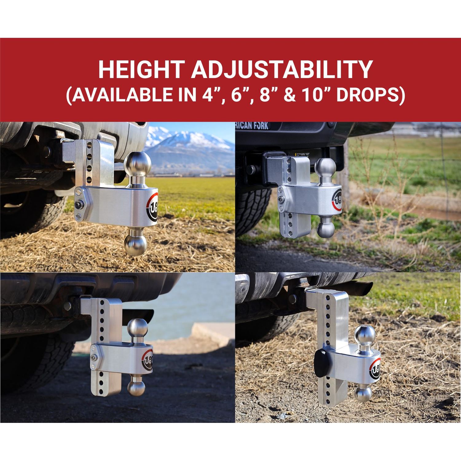 Weigh Safe 6in Drop Hitch 180 Degrees Turnover Ball Mount