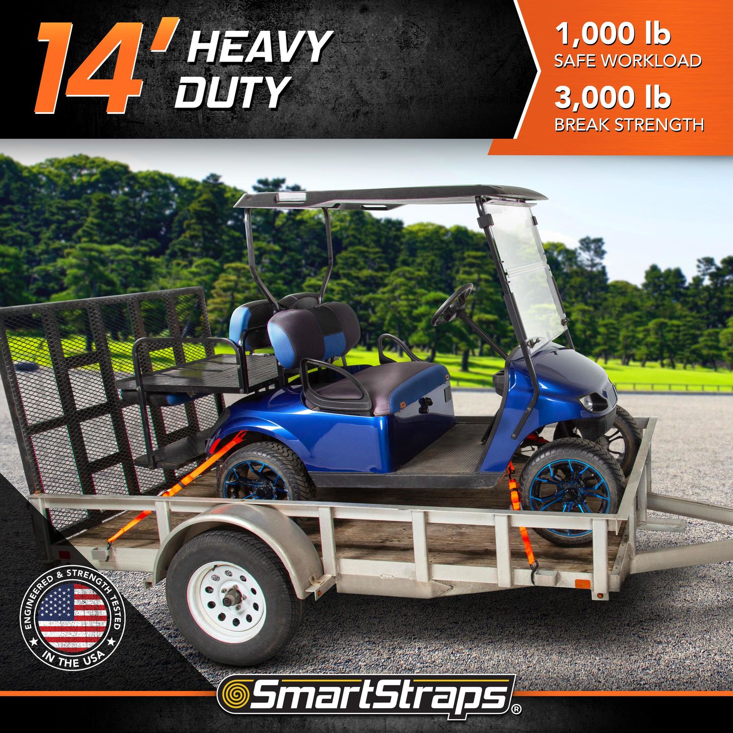 SmartStraps 14ft 3,000 CarbonX Ratchet with Tie Down Strap